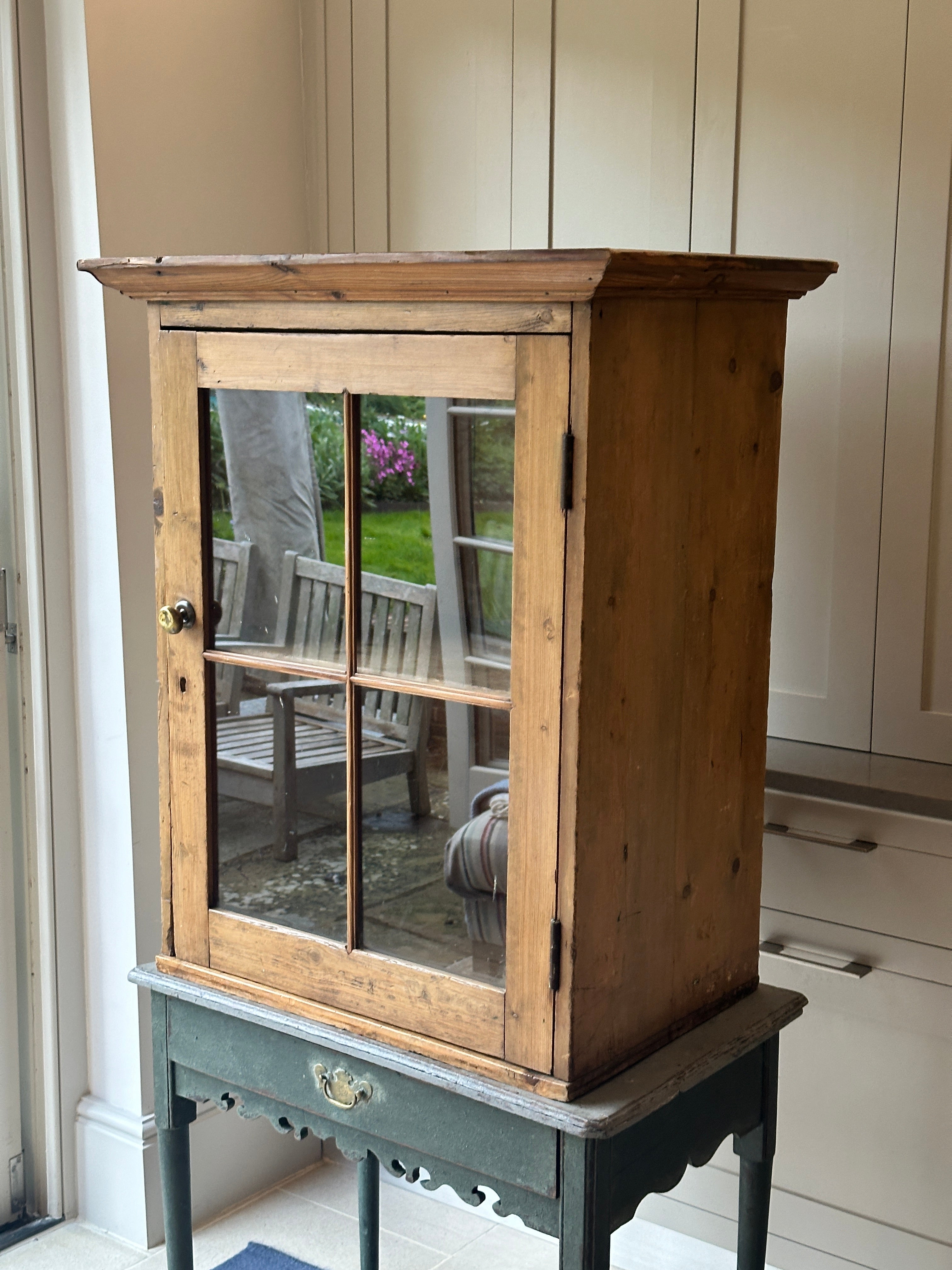 Victorian Pine Glazed Cupboard