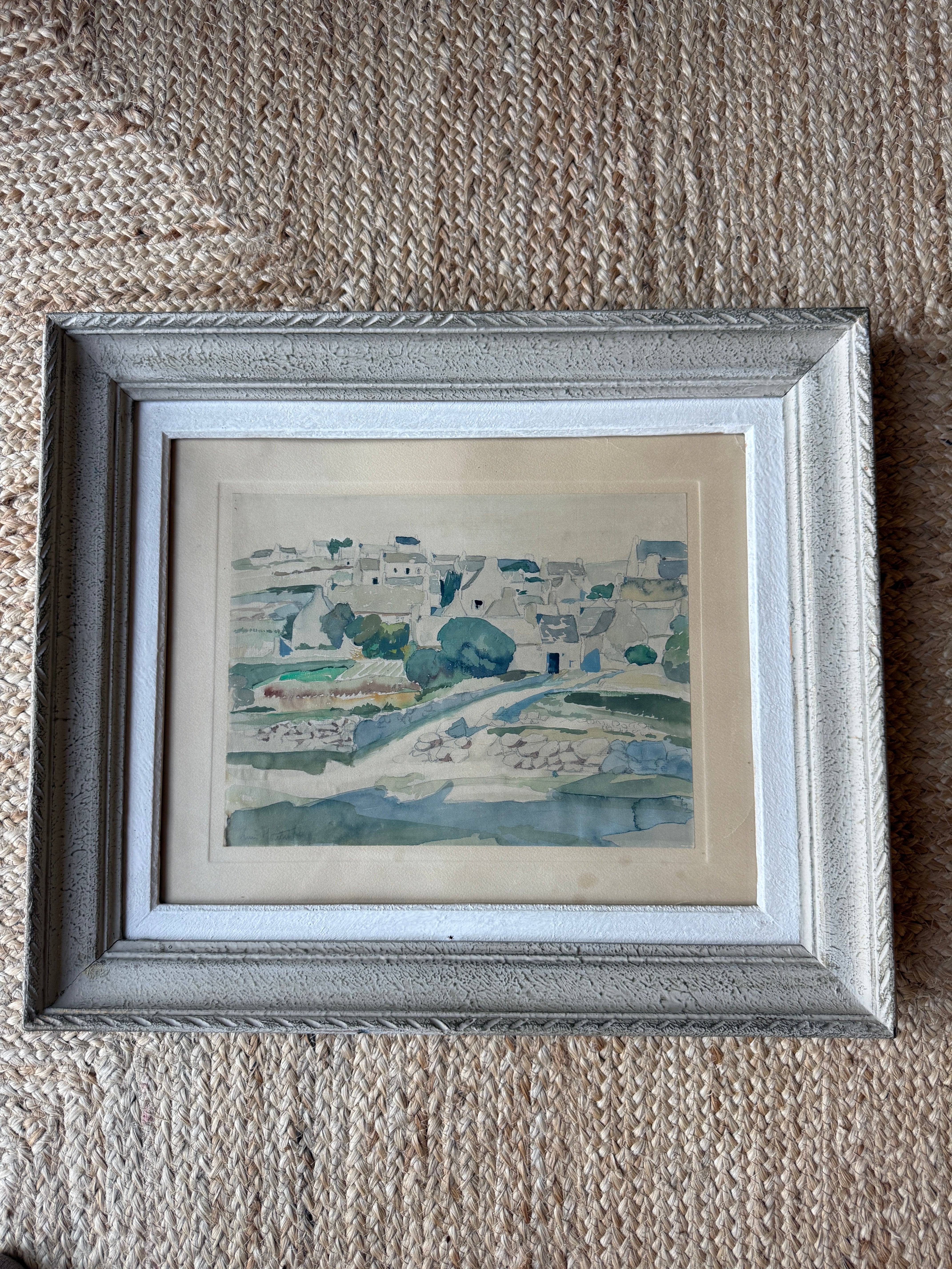 A Signed French Watercolour of a Village in Brittany