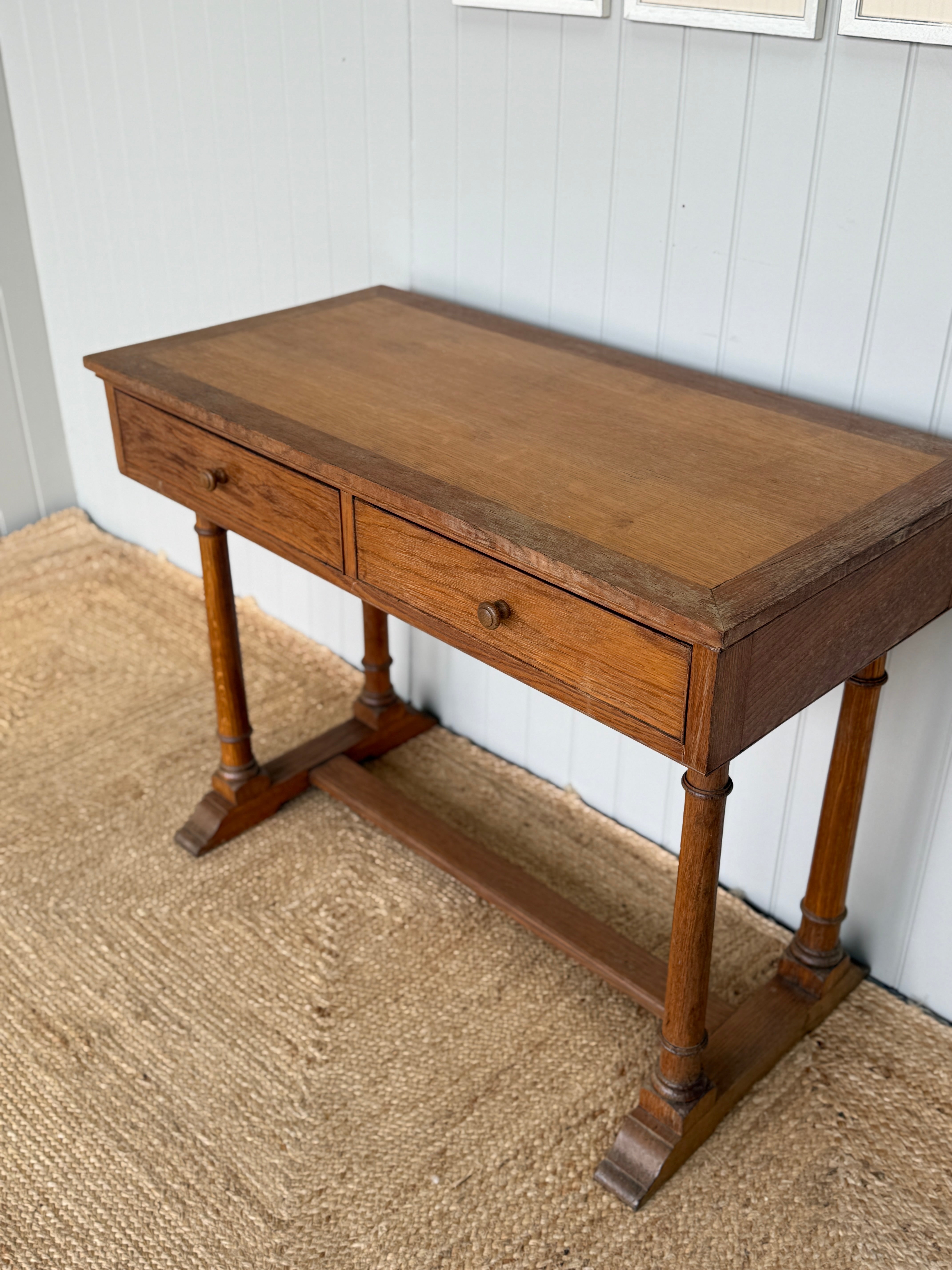Oak Writing Table in the Manner of Heals