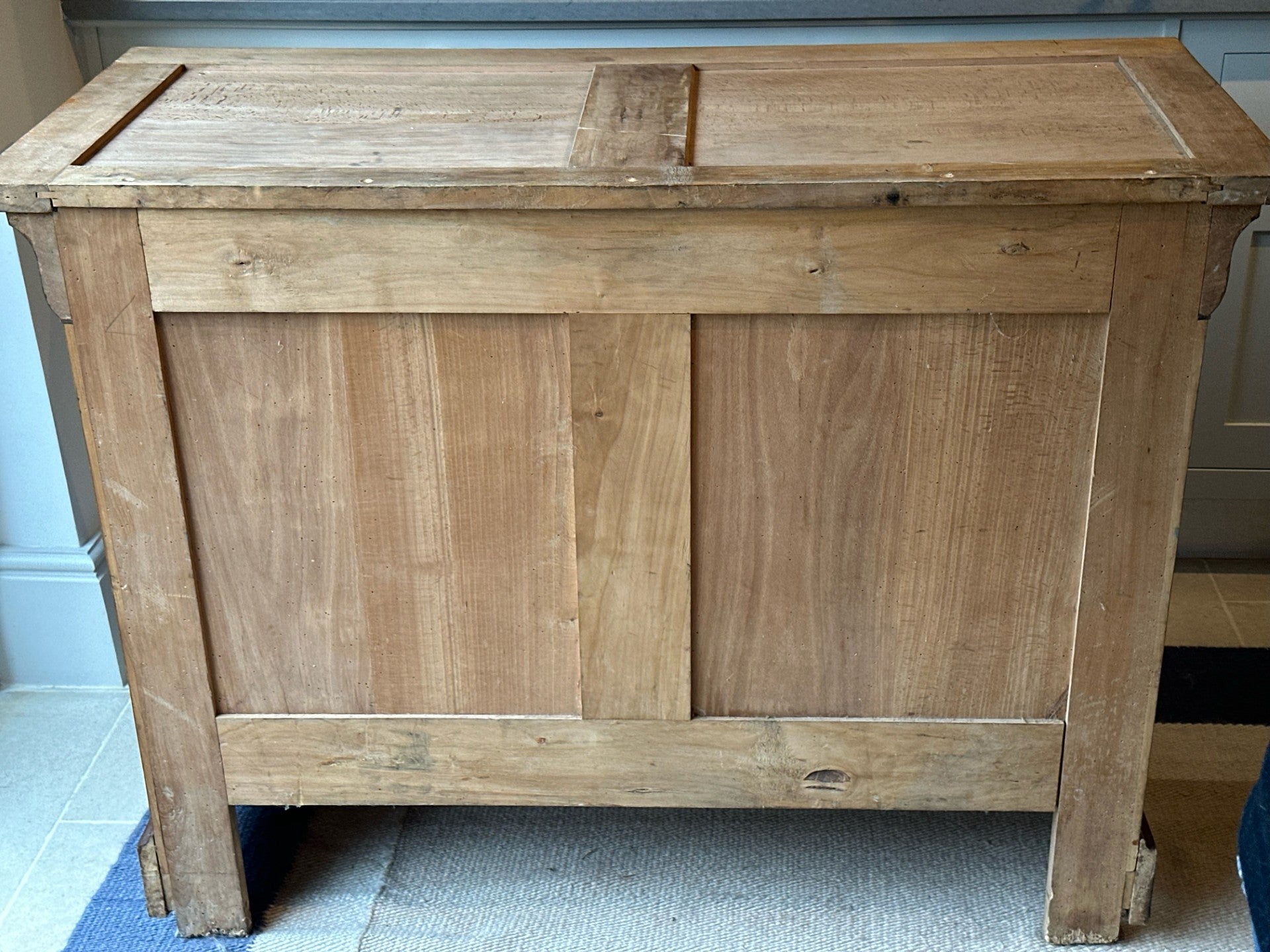 Louis Philippe Marble Commode in Pale Walnut