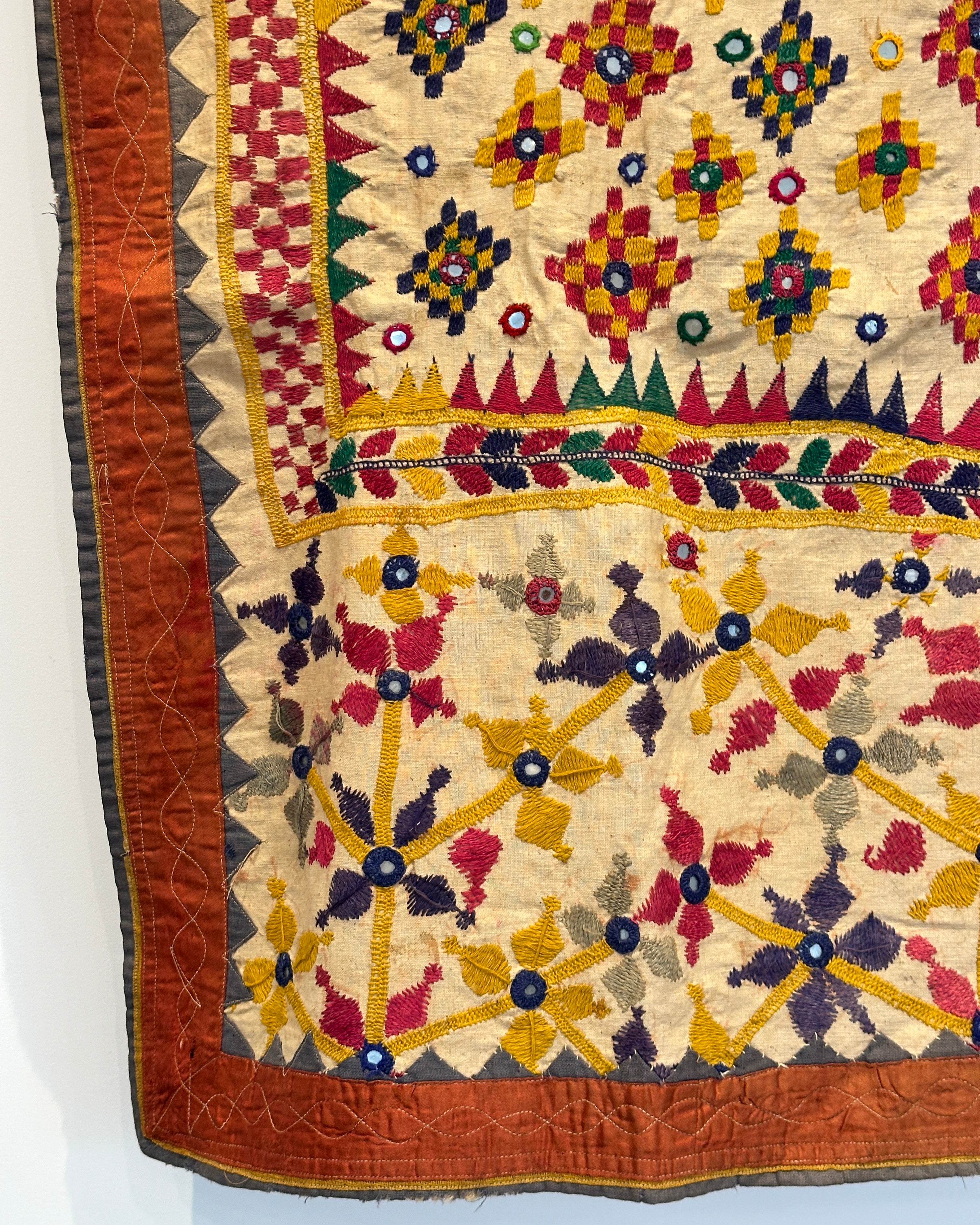 Vintage Embroidered Indian Textile