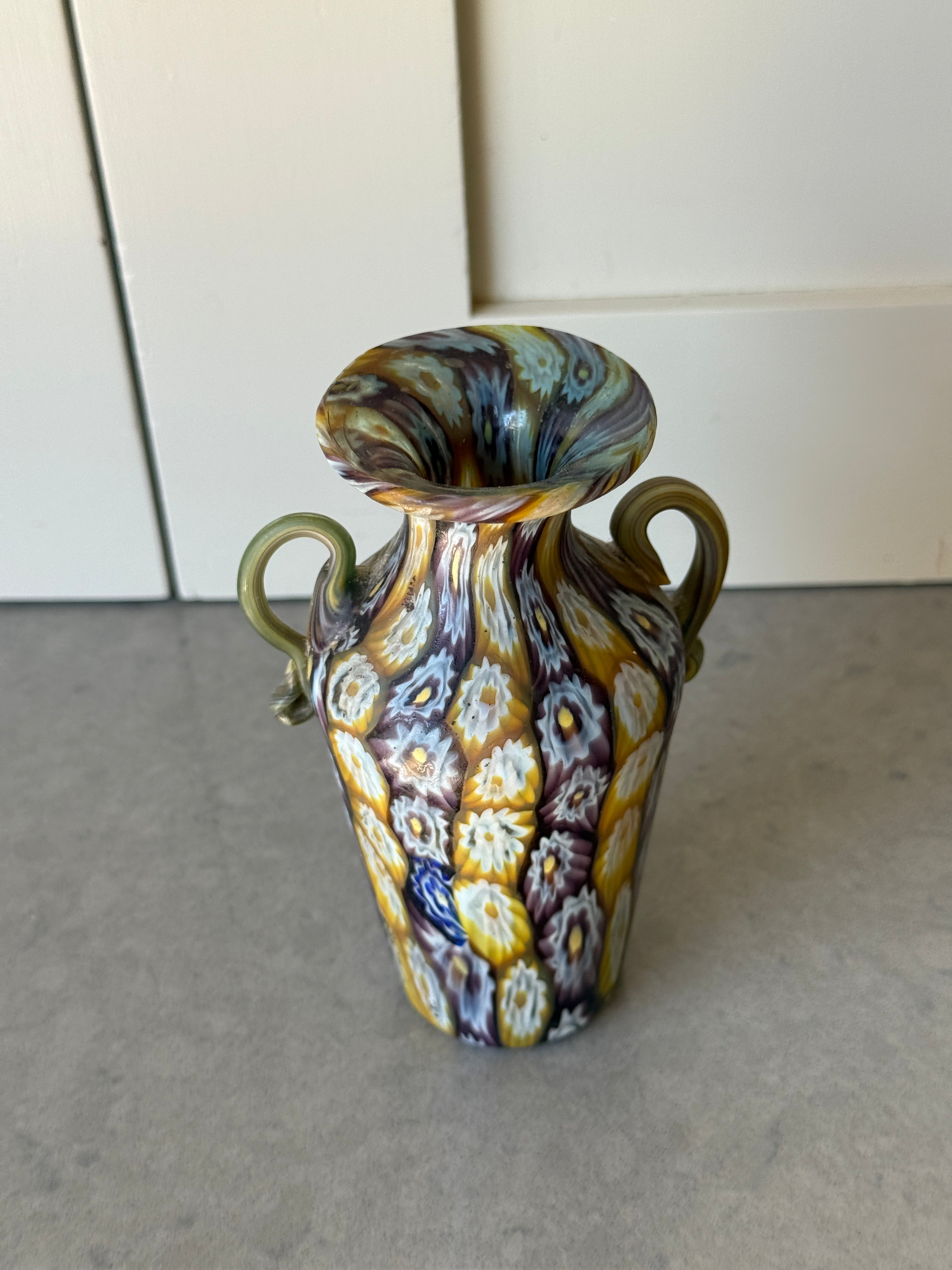 Polychrome Murano Glass Urn for Fratelli Toso