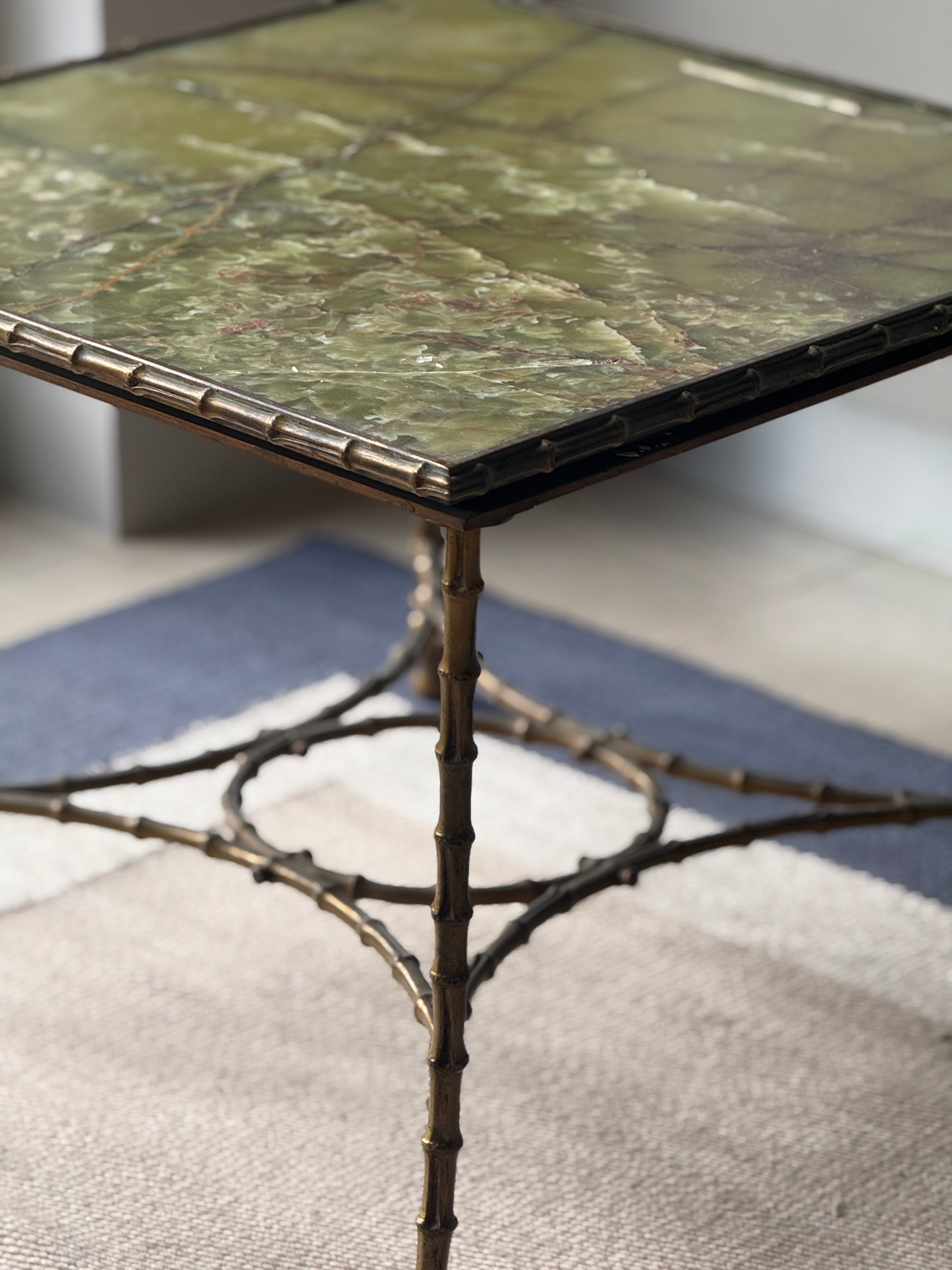 French Bronze  and Onyx Coffee Table