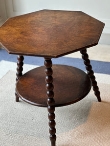 Bobbin Legged Gypsy Table with Shelf