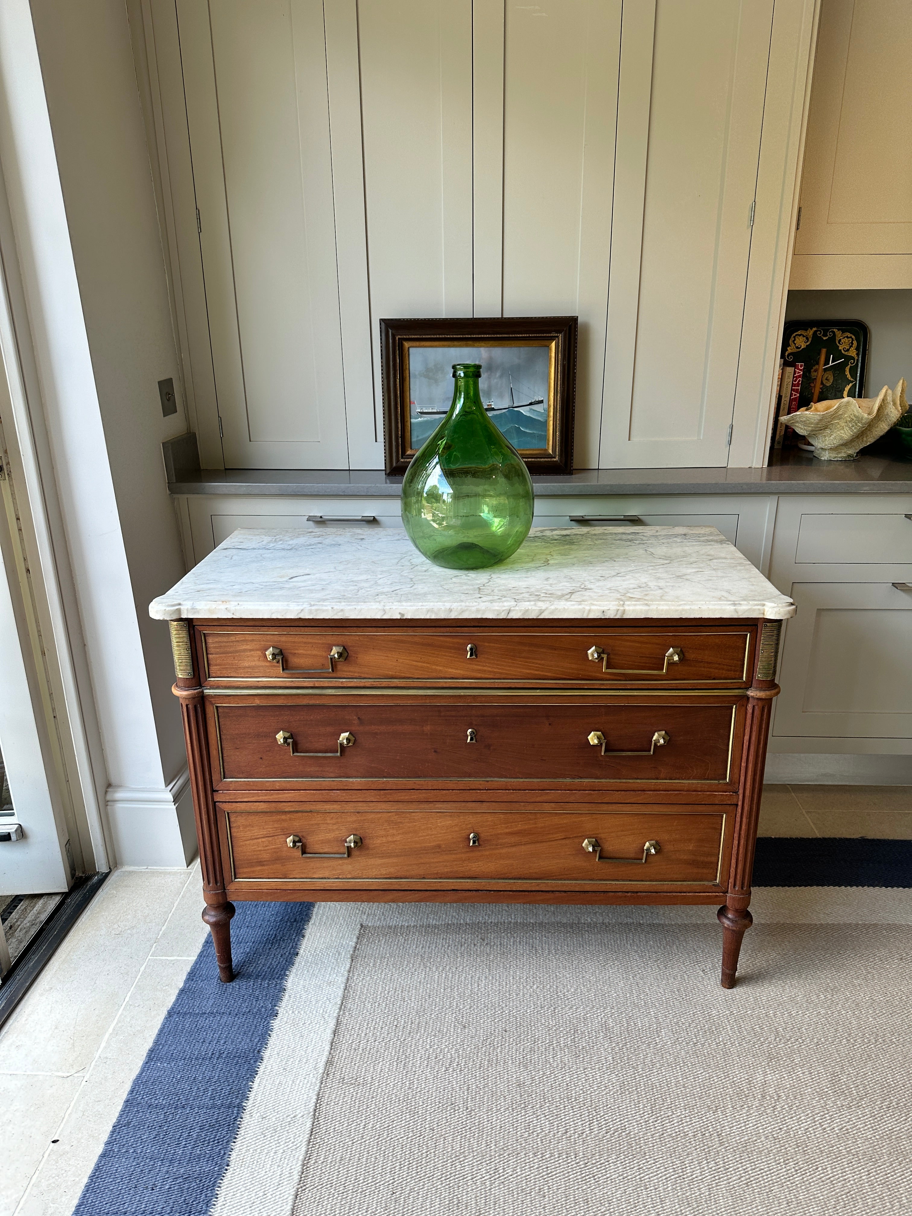 French Commode with White Marble Top