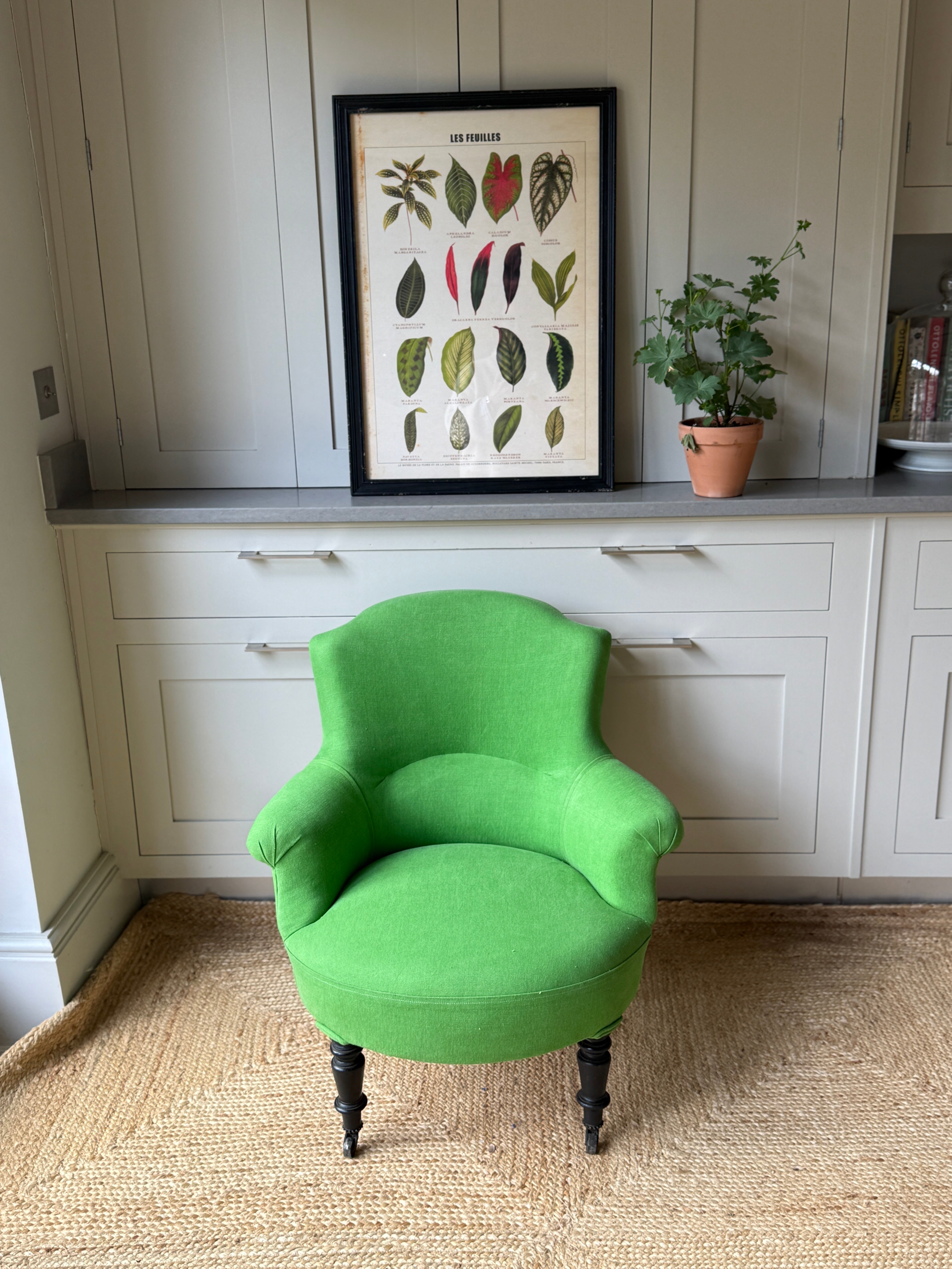 Small French Tub Chair in Christopher Farr Pebble Linen