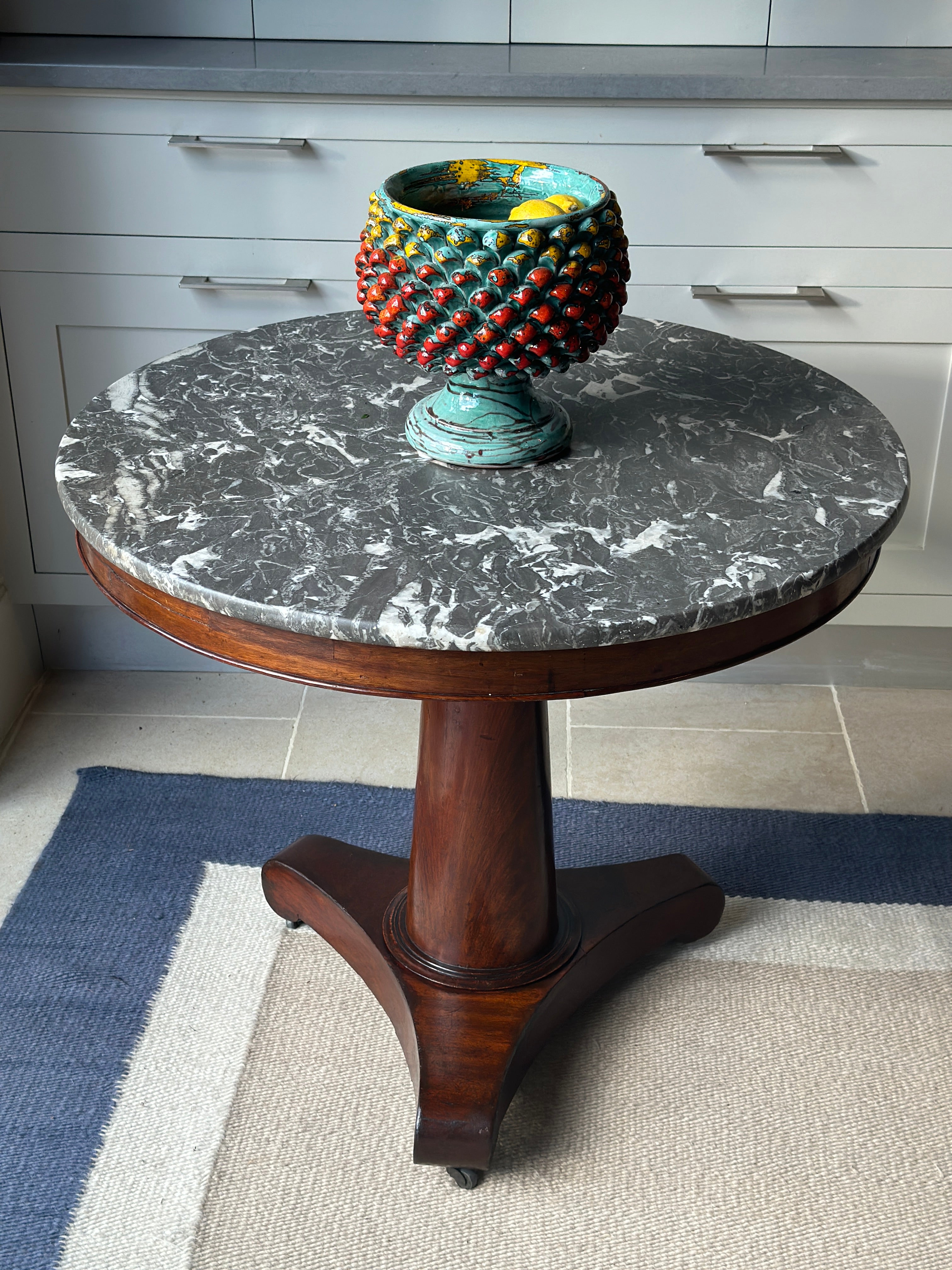 French Gueridon with Grey Marble Top