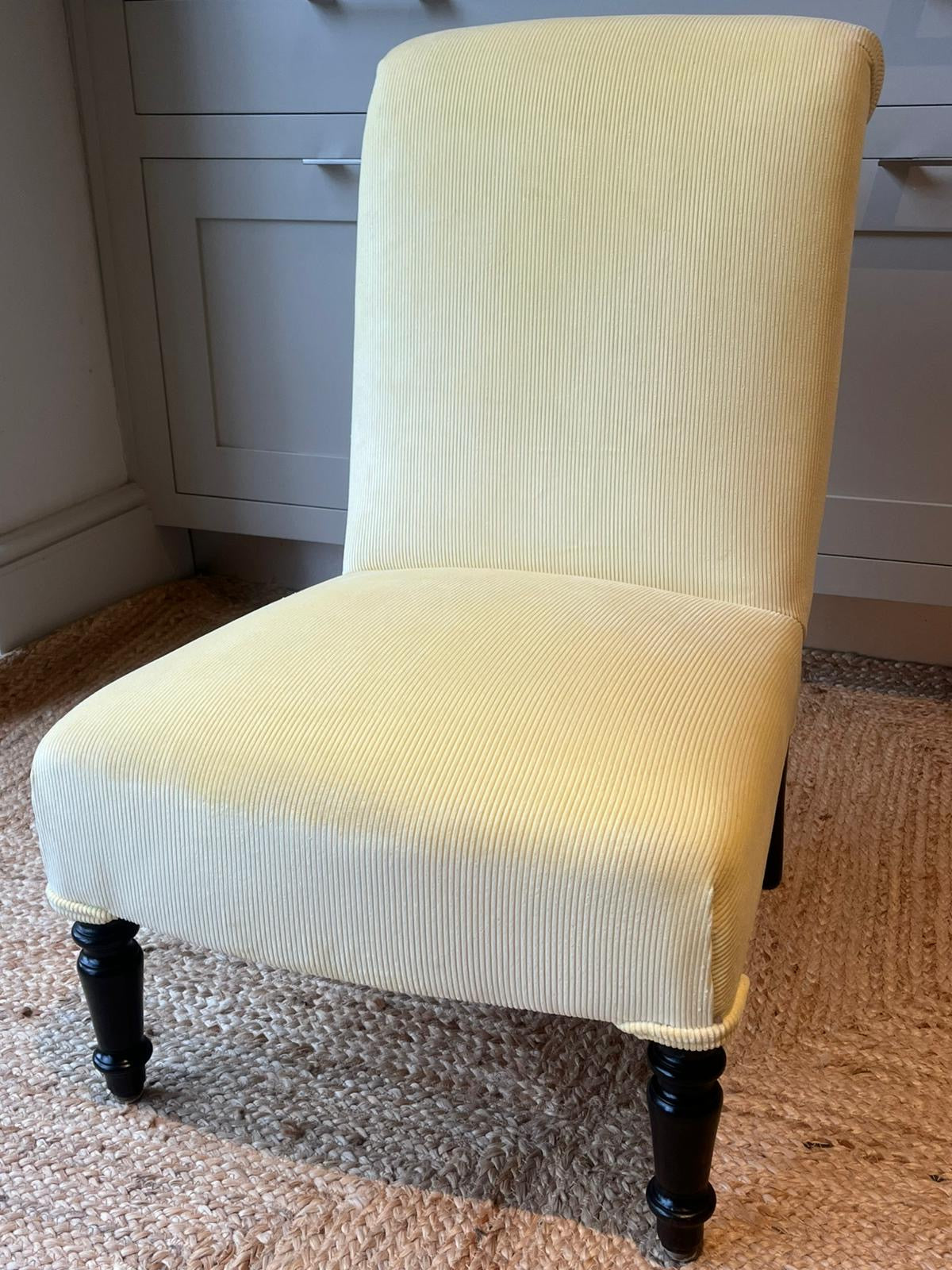 French Slipper Chair in Lemon RU Velvet