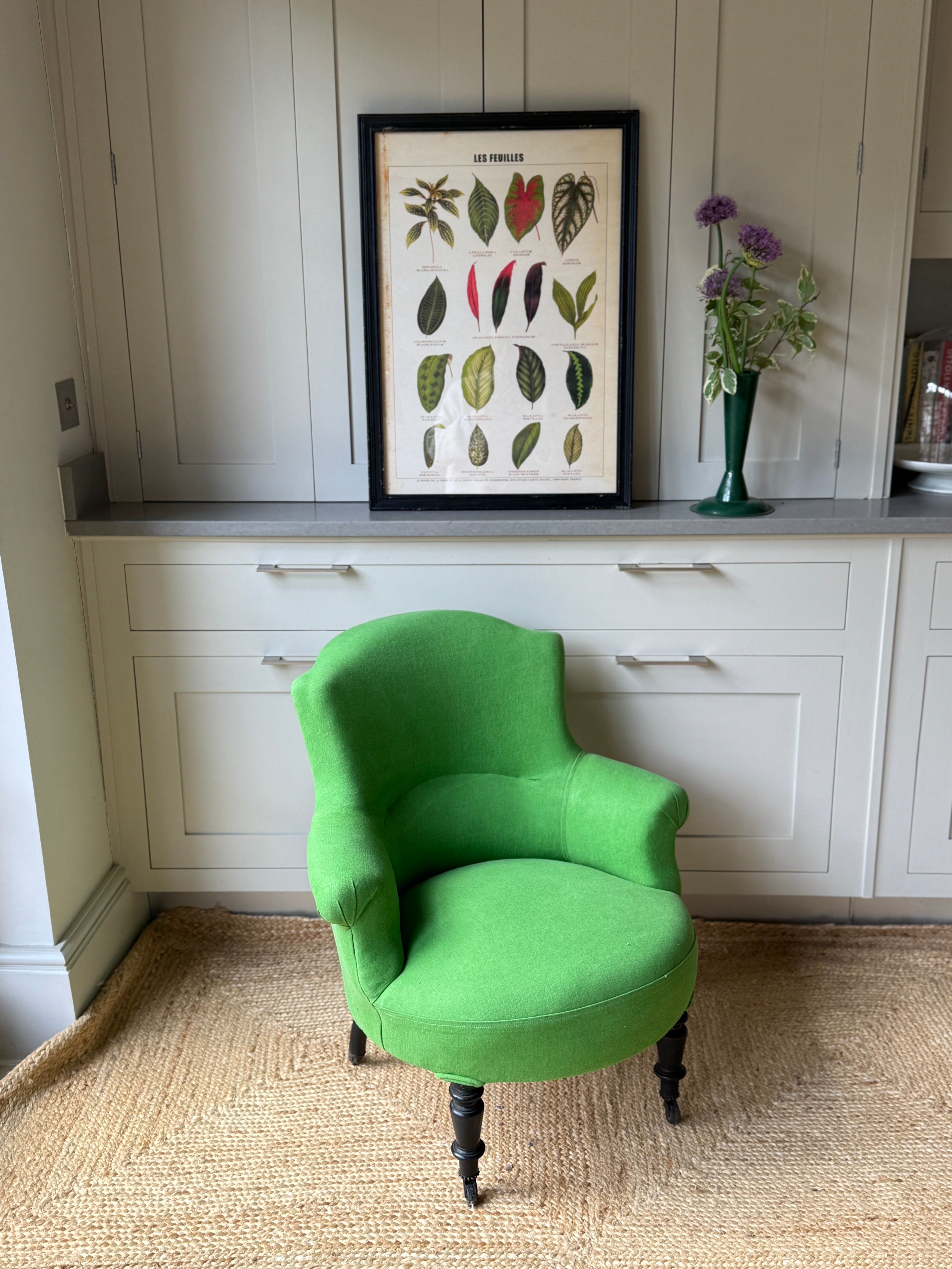 Small French Tub Chair in Christopher Farr Pebble Linen