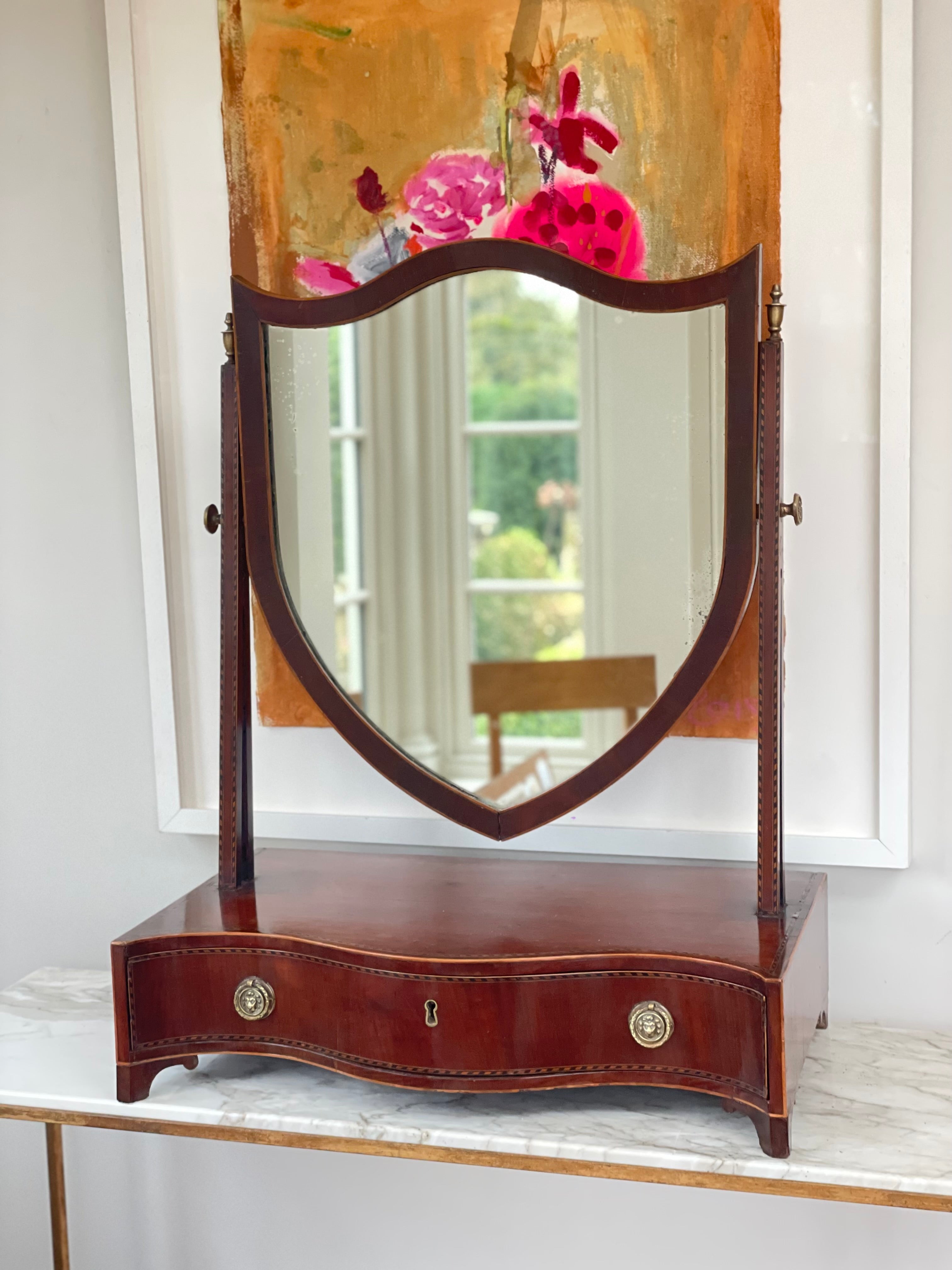 Georgian Serpentine Dressing Table Mirror