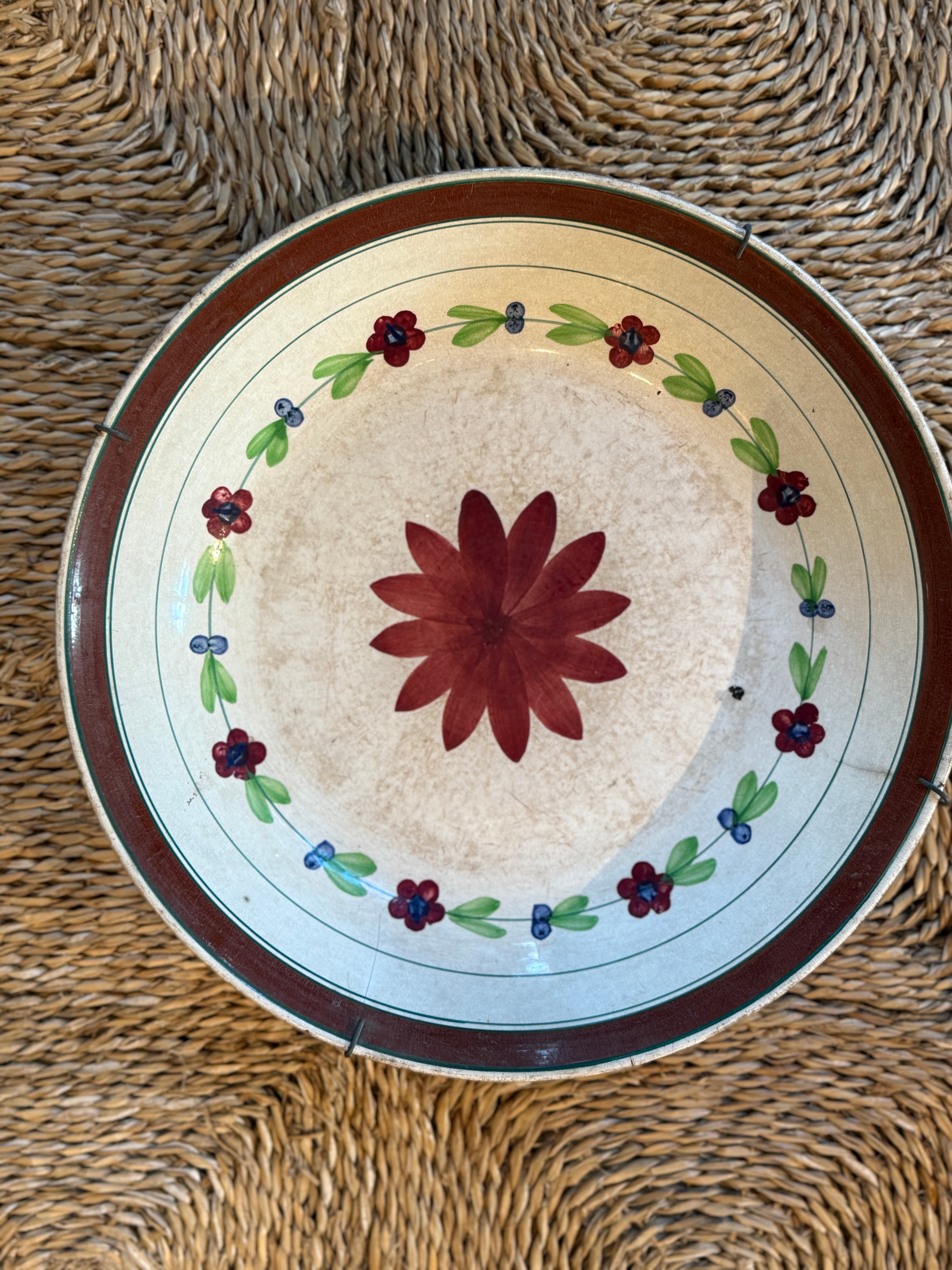 19th Century Dutch Glazed Ironstone Bowl from Ceylon