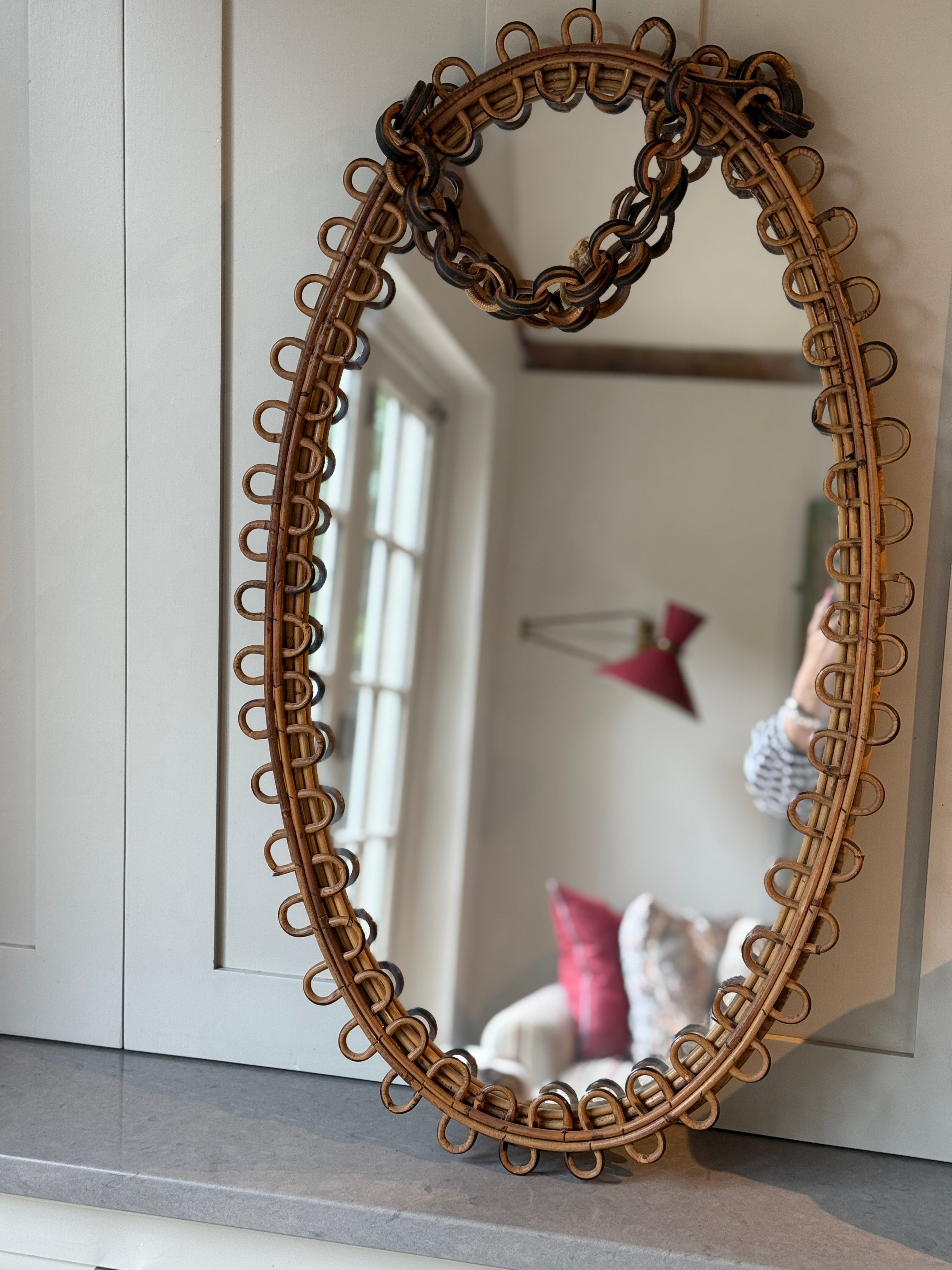 Albini Italian Cane Mirror with Chain