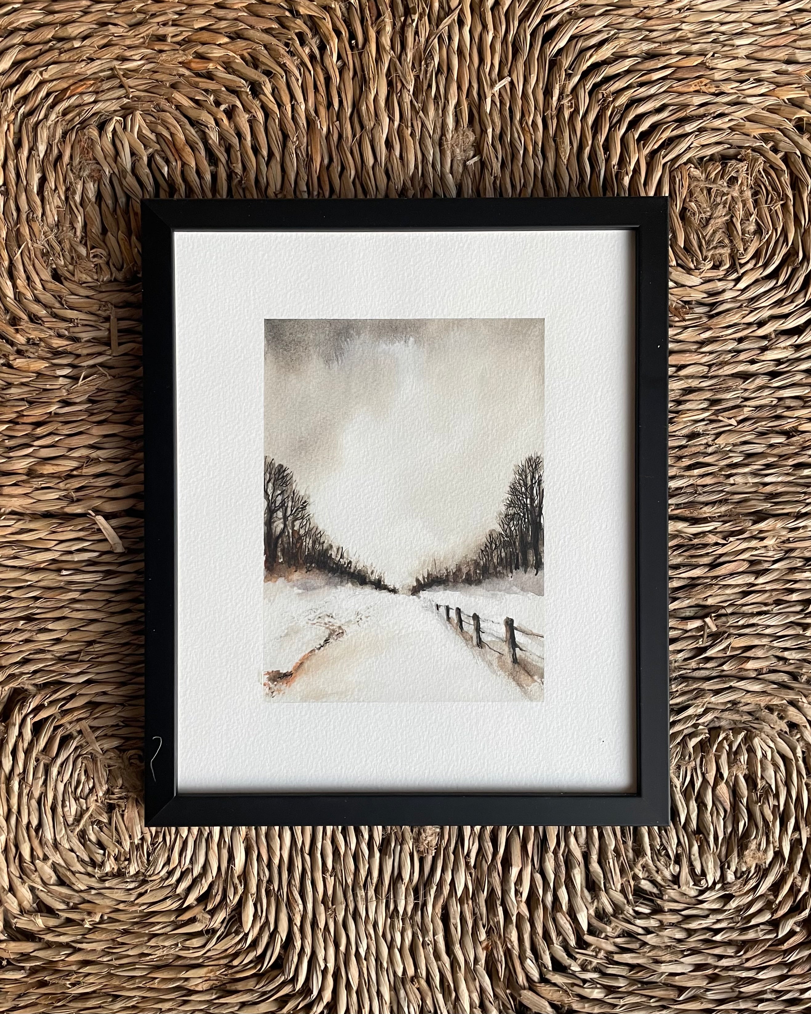 Original Framed Watercolour Landscape - Path