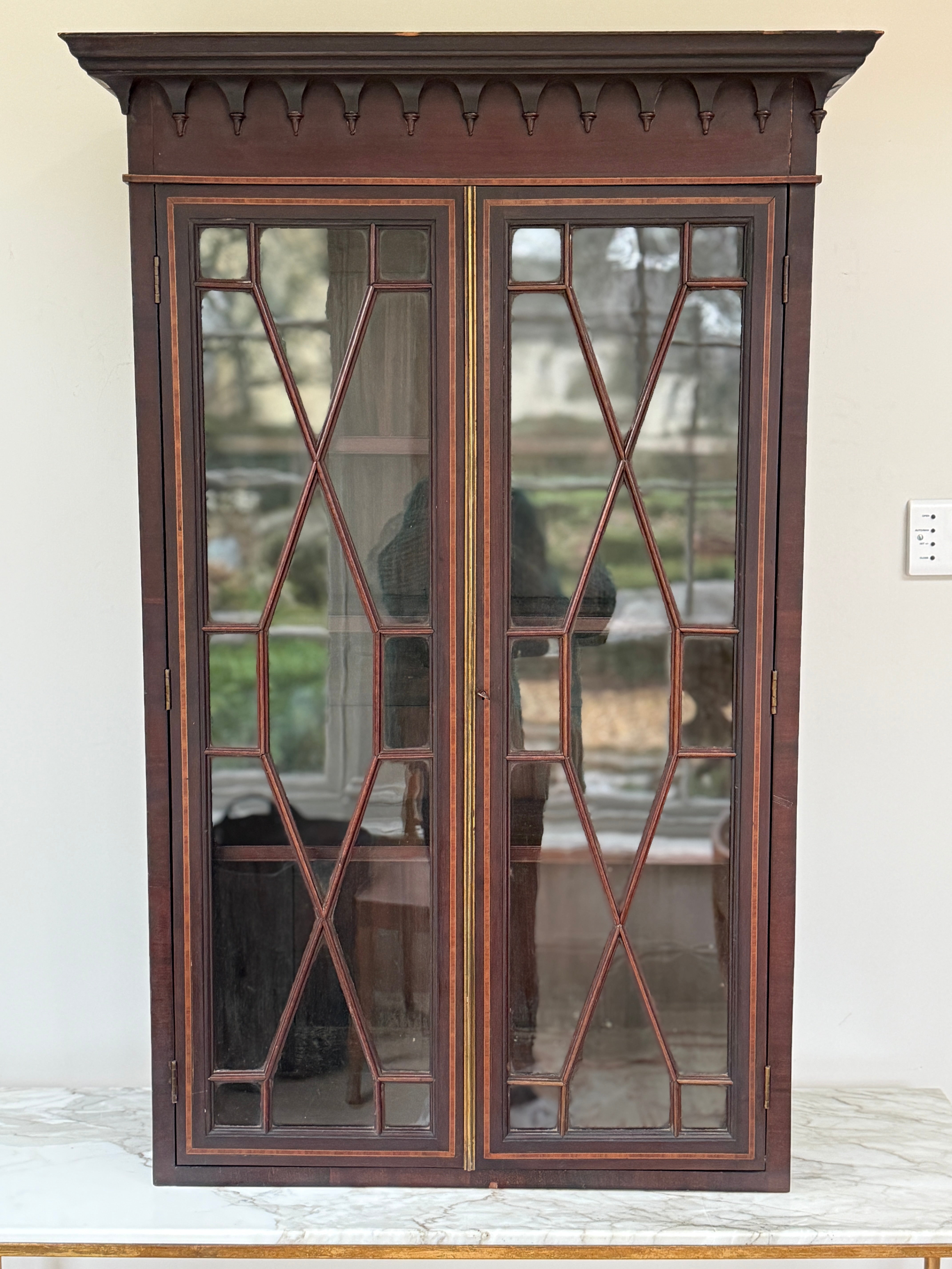 Tall Astragal Glazed Wall Cupboard