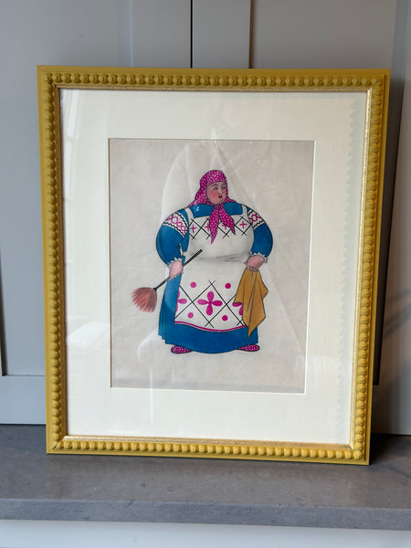 A Costume Design Painting of a Russian Babushka by John Dronsfield (1900-1951)