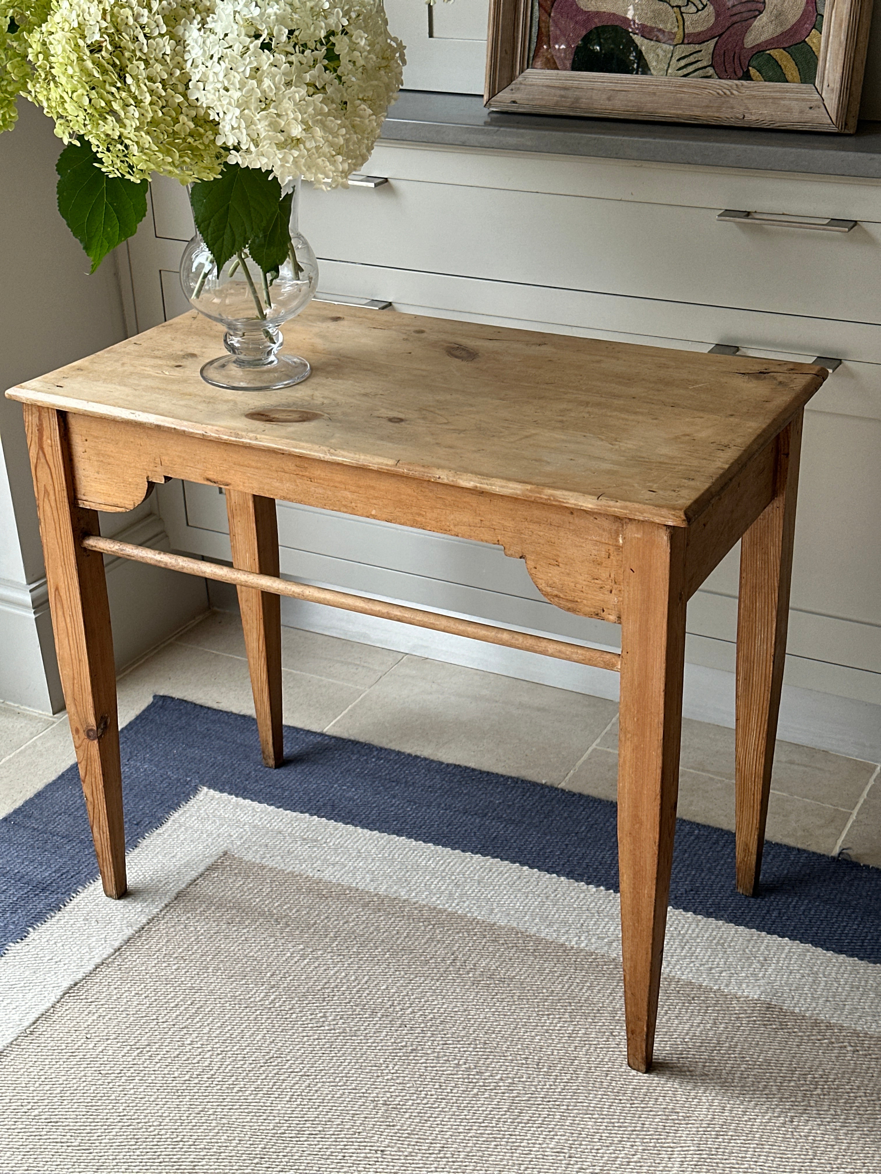 Lovely Antique Pine Table with Rail