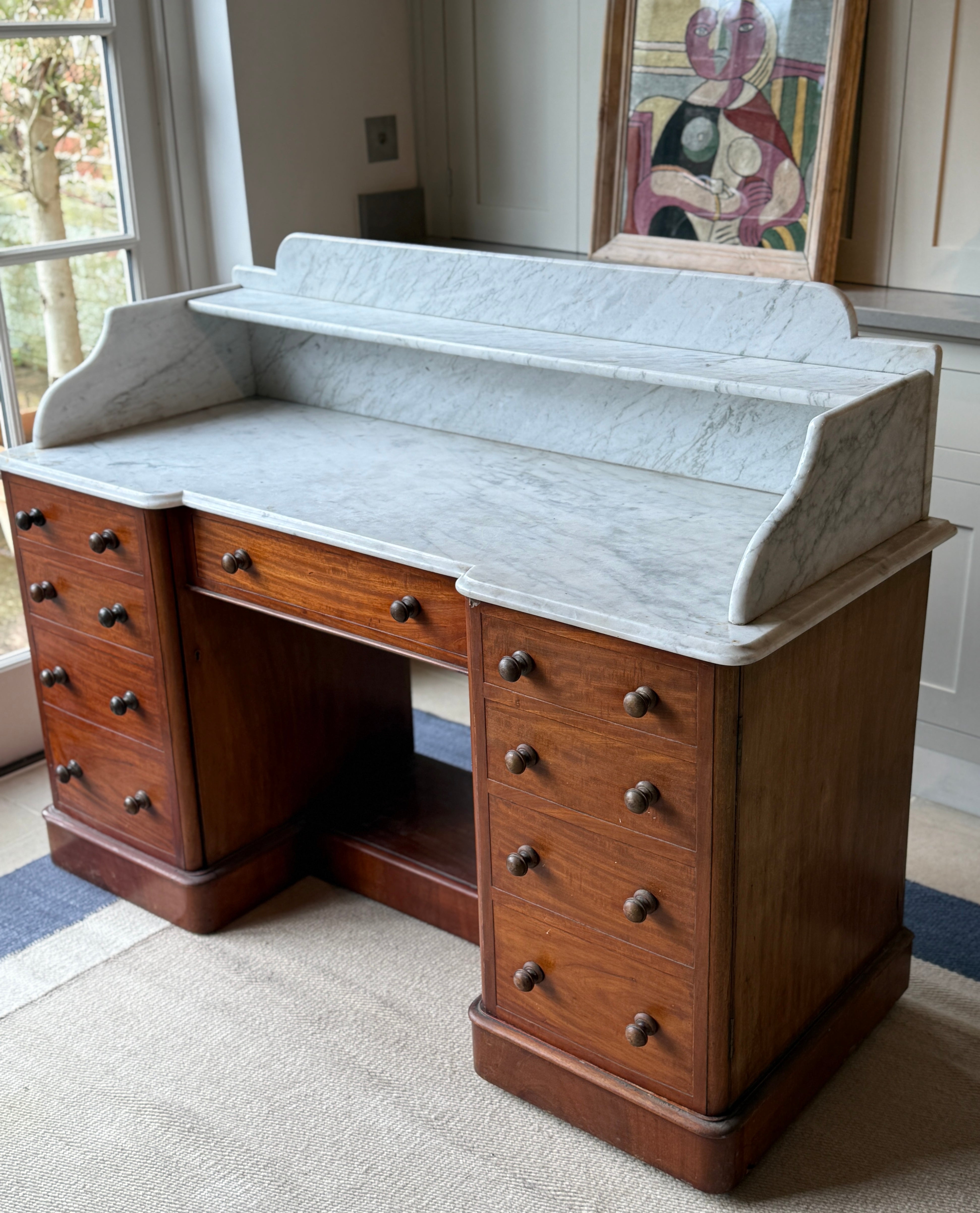 19th Century Washstand with Galleried Marble Top