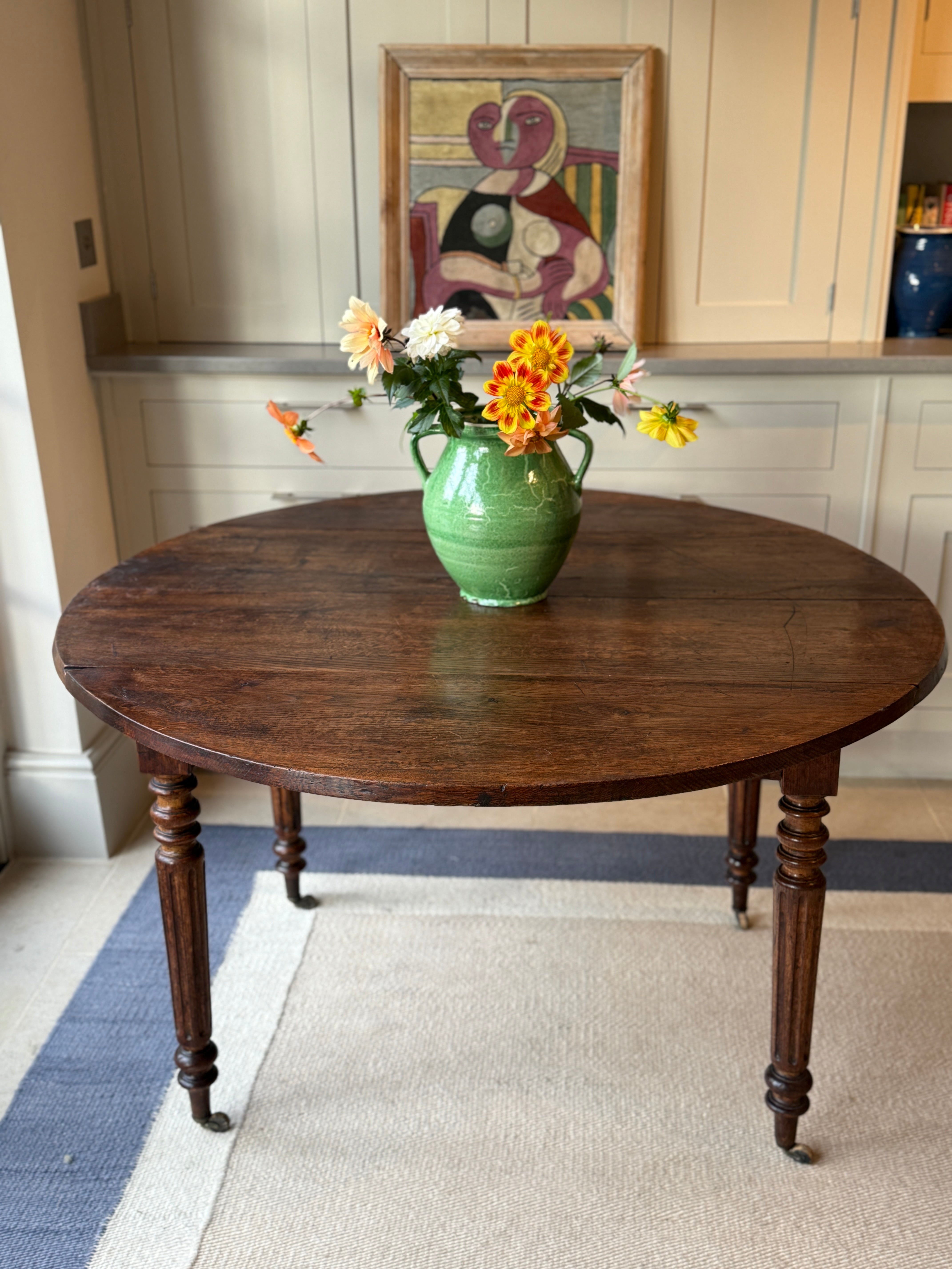 Large Walnut Drop Leaf Table - Circa 1840