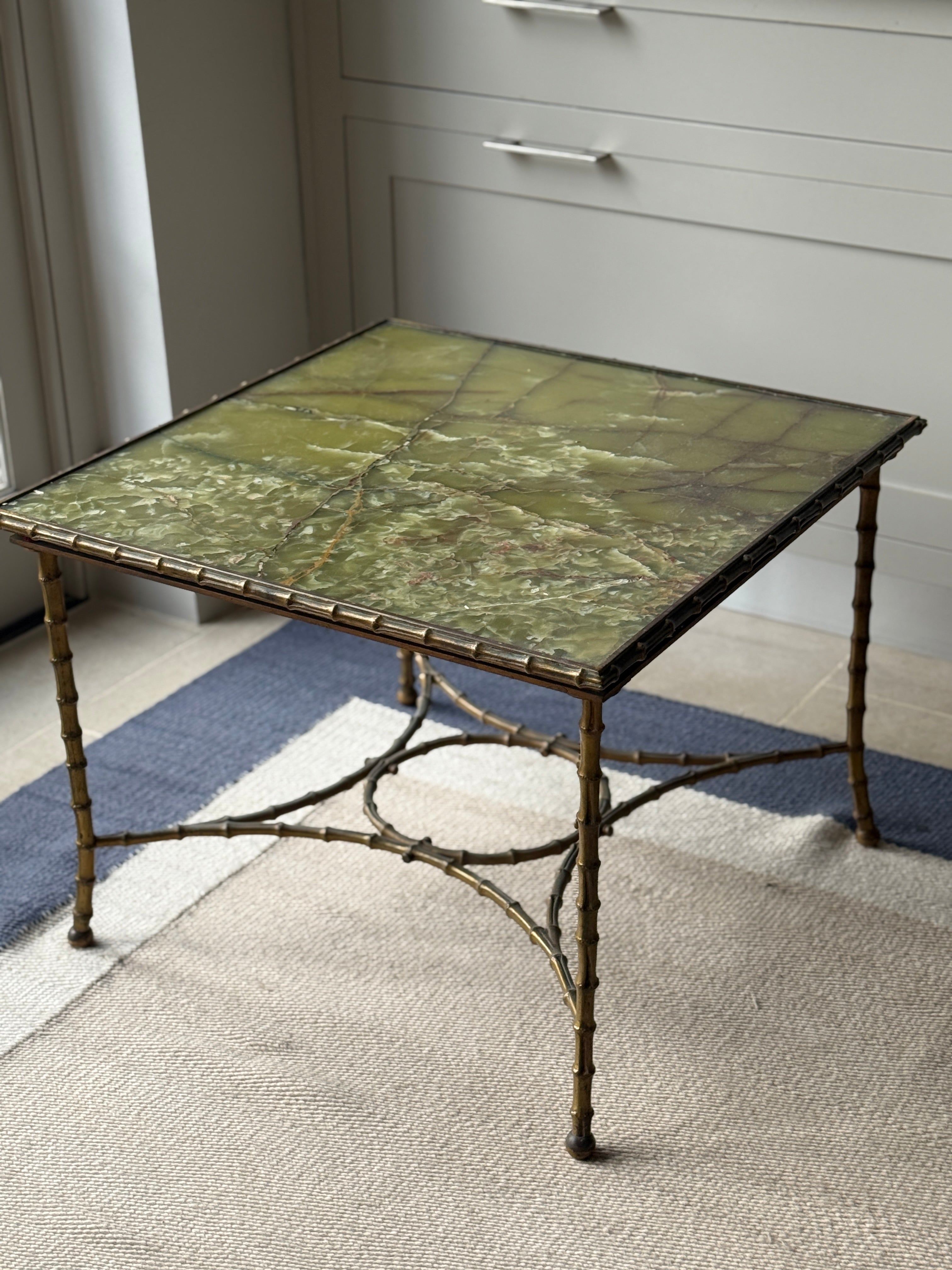 French Bronze  and Onyx Coffee Table