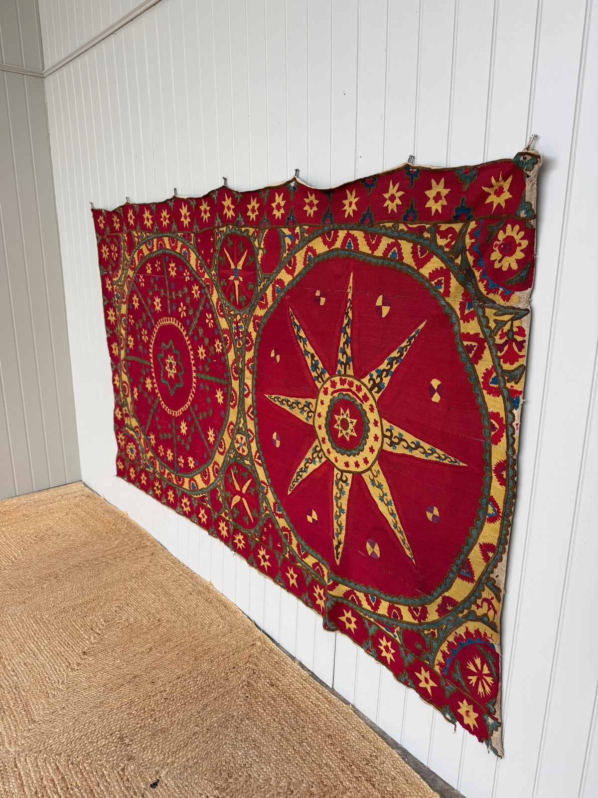 Large Antique Suzani Wall Hanging, Tashkent, Uzbekistan, Late 19th Century