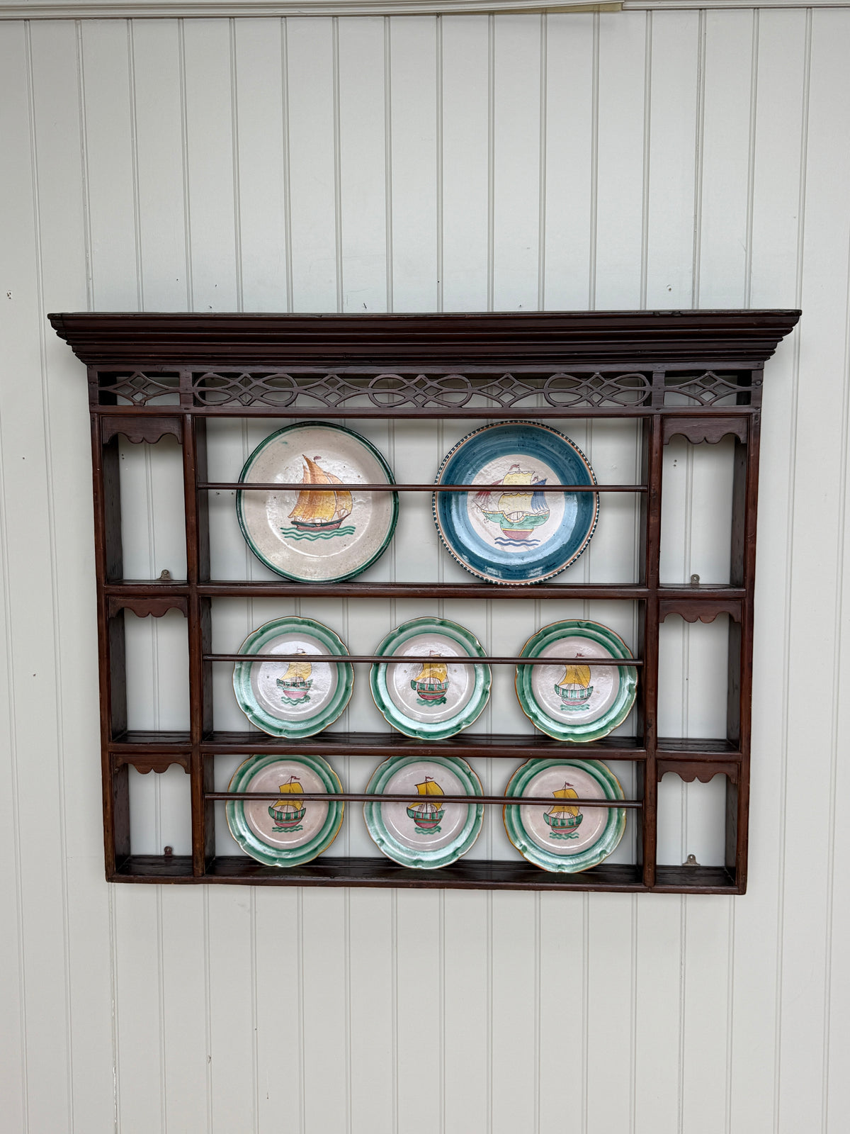 18th Century Pine Delft Rack with Fretwork