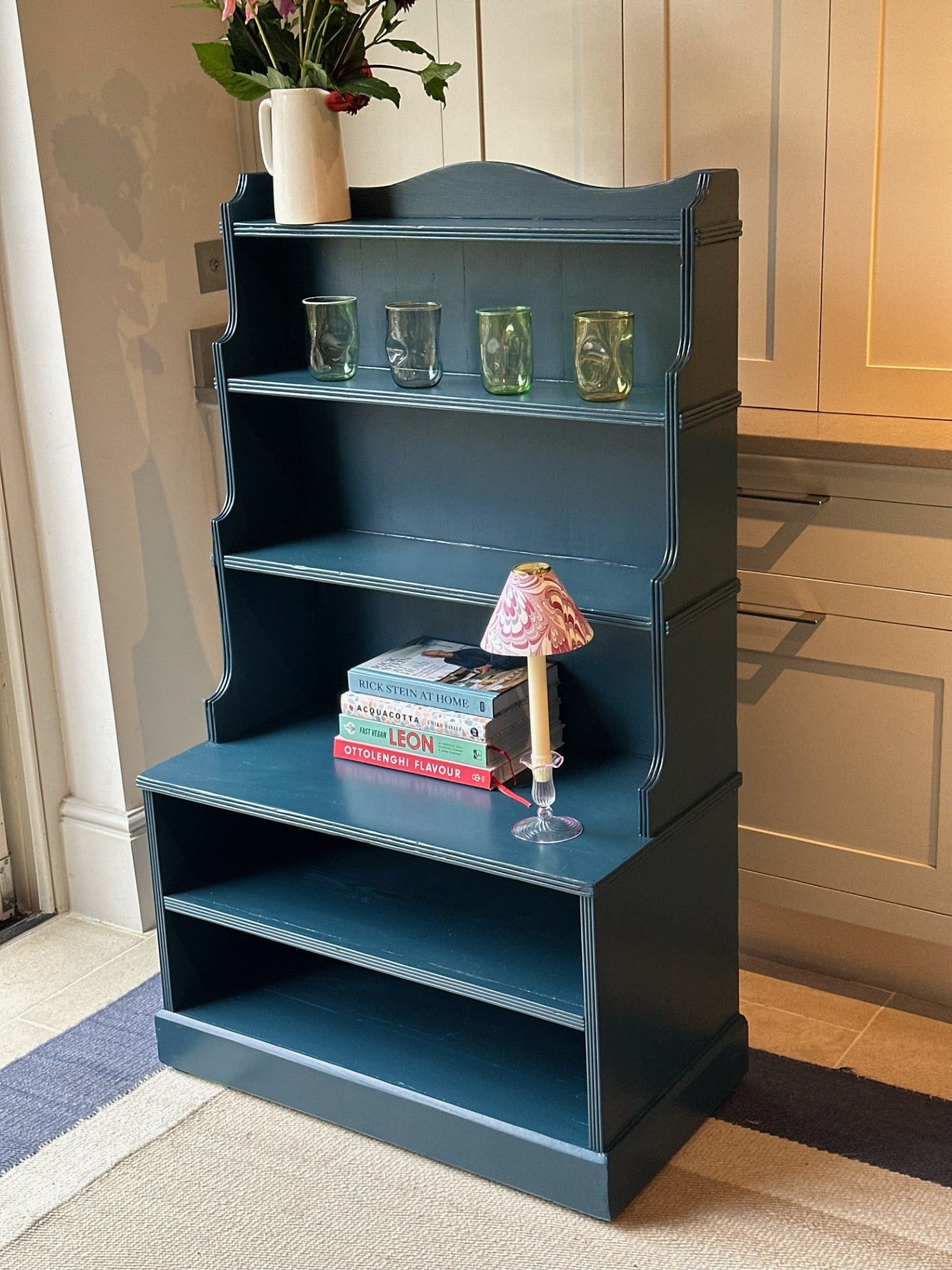 Waterfall Shelves Painted in FB Hague Blue