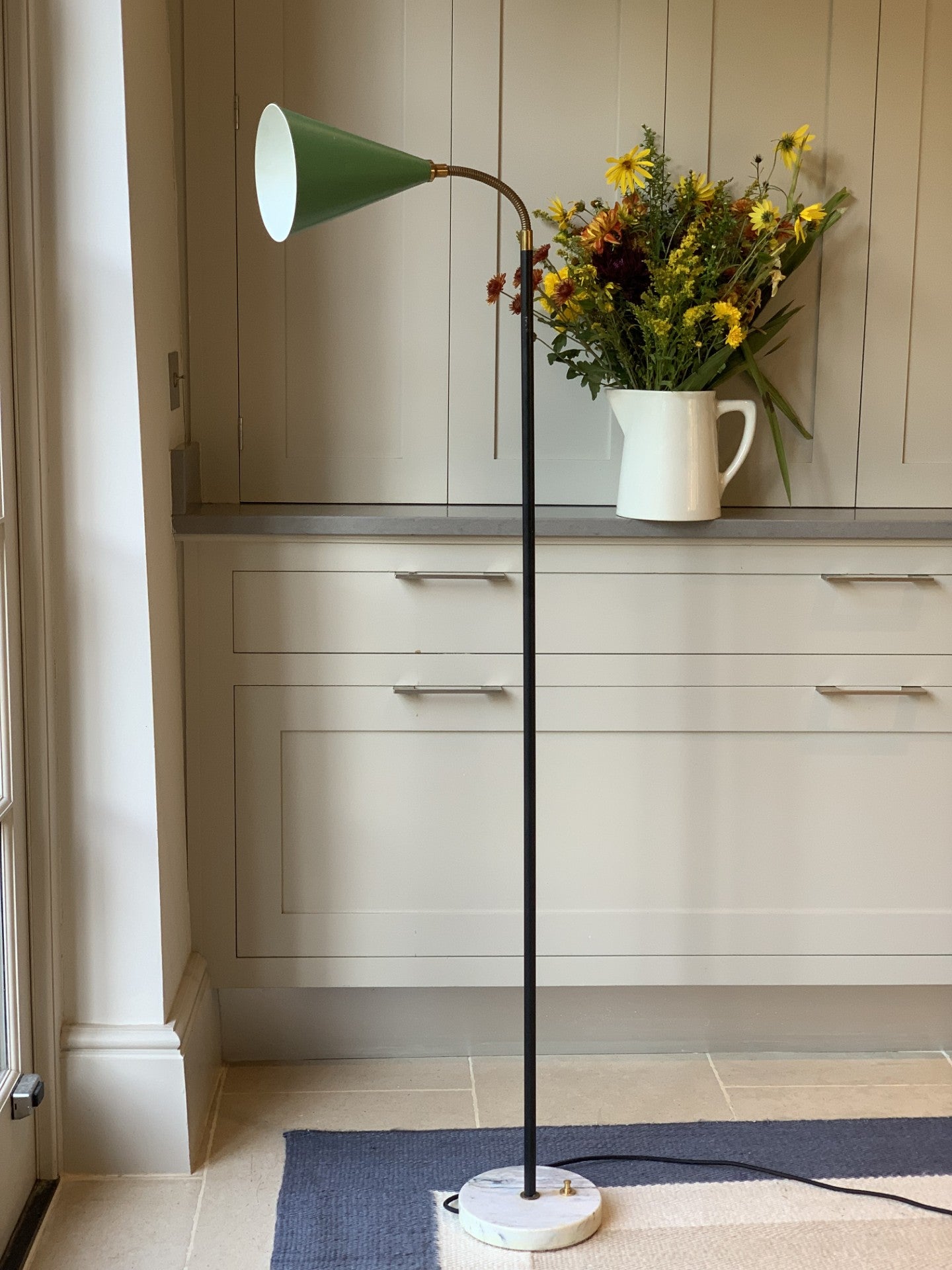 Italian Stilux 1950's Floor Lamps in Green