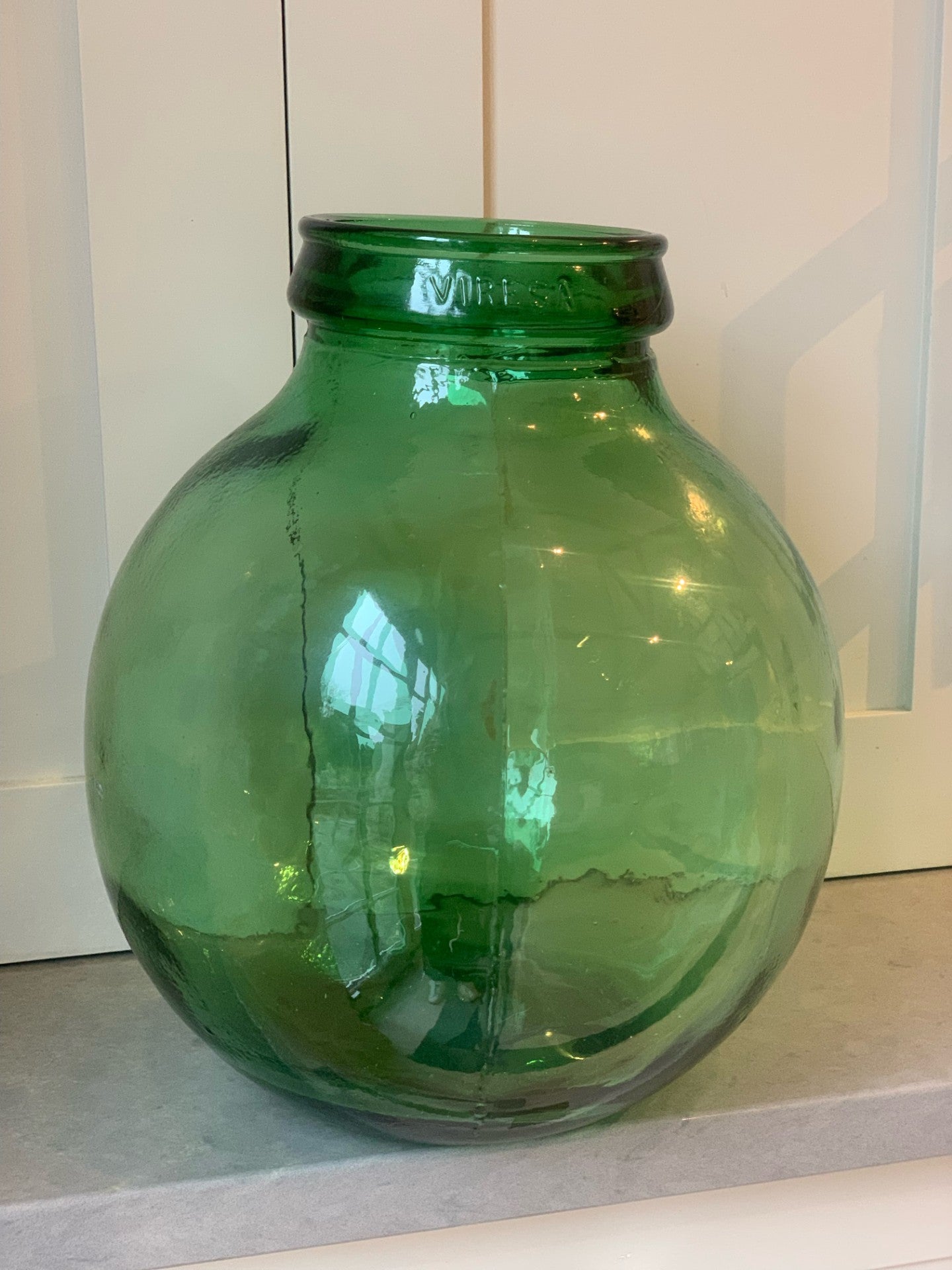 Small Carboy Green Glass Vessel