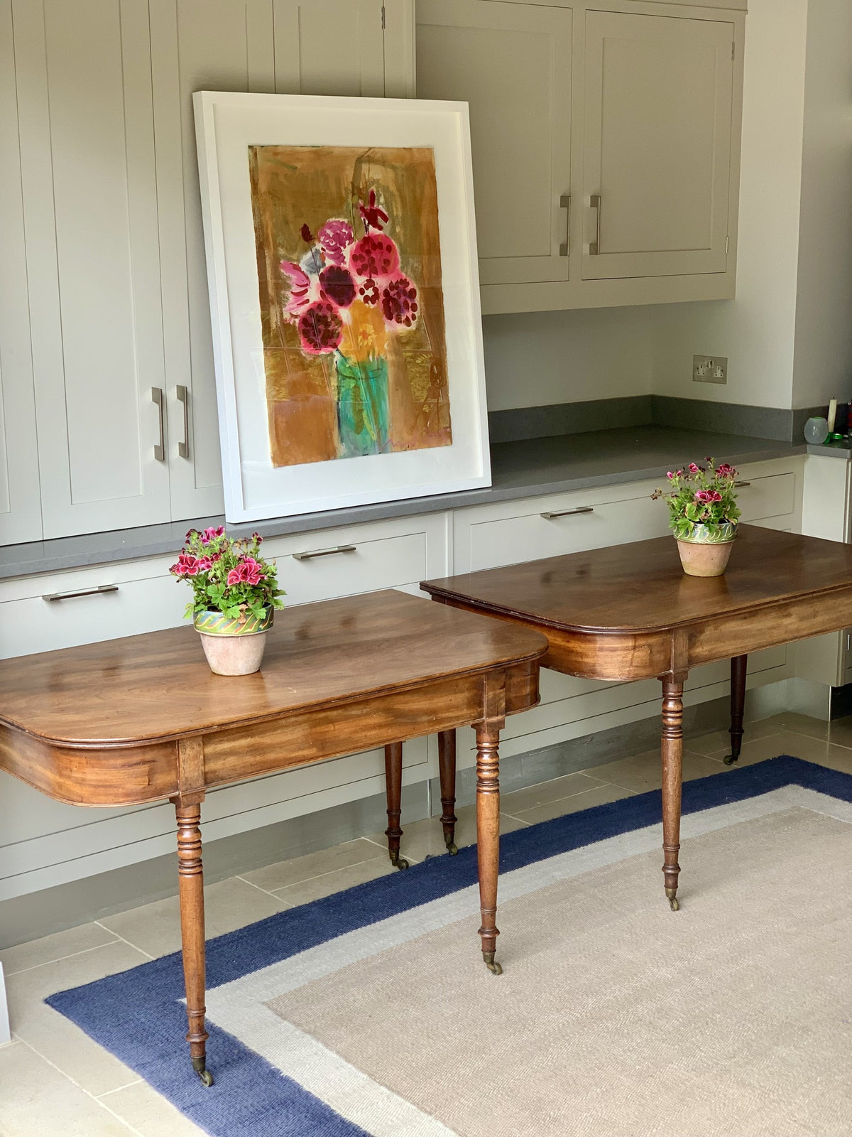 D End Radiator Table Stunning Pair of 'D' End Tables