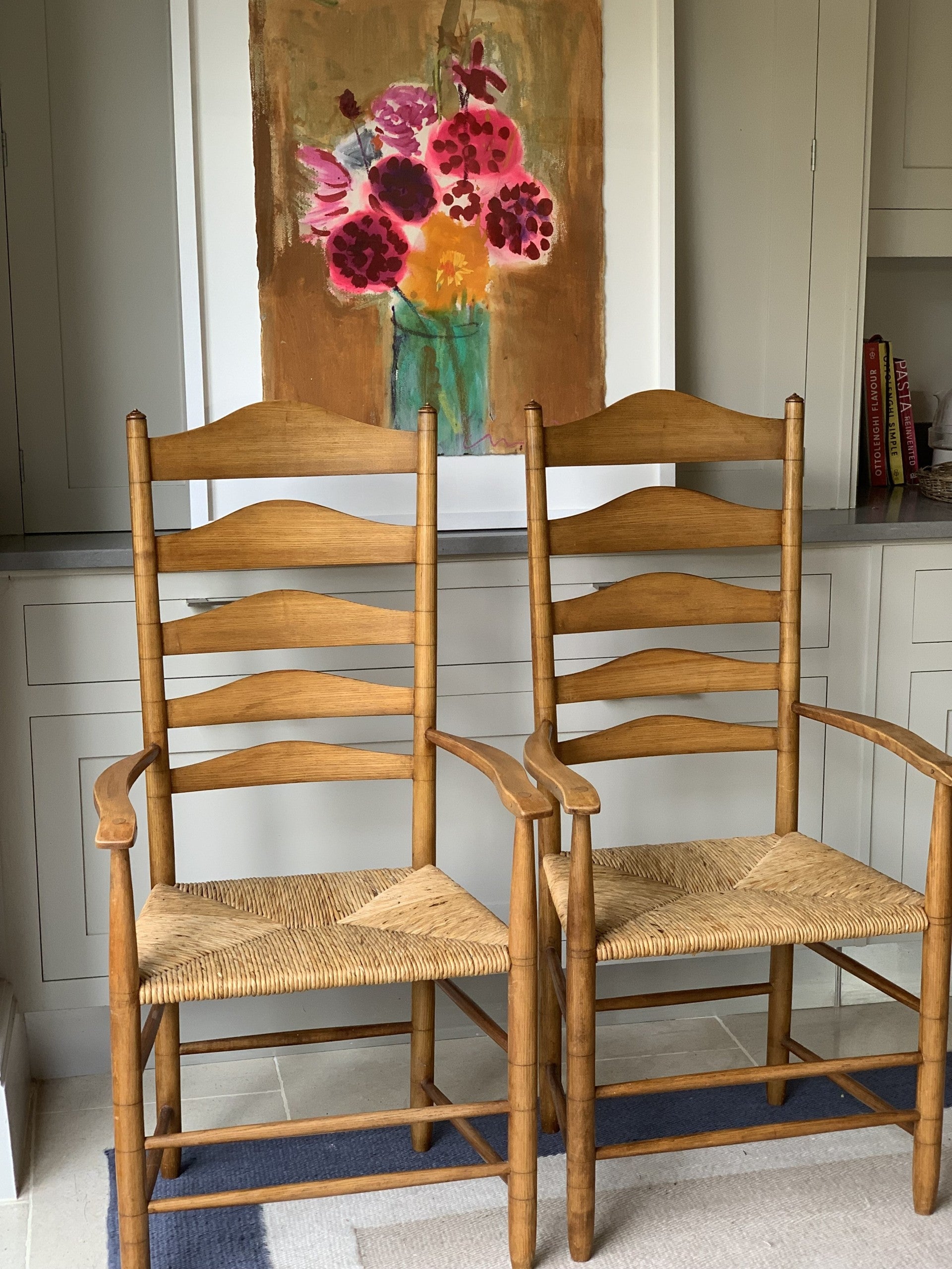 An Amazing Set of 6 Ernest Gimson Cotswold School Ladder Back Chairs