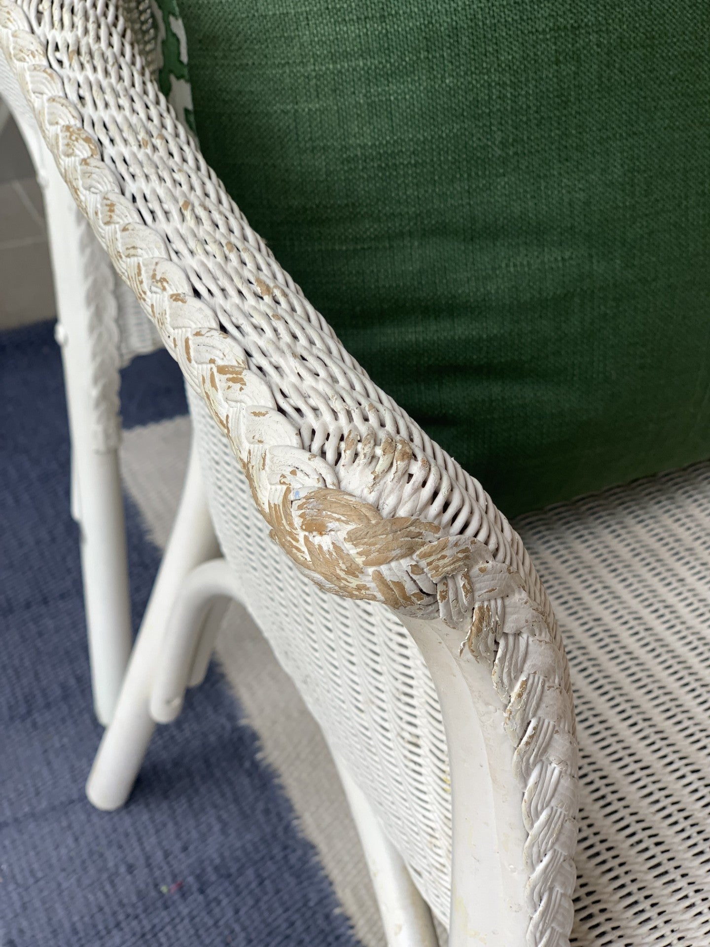 Set of 4 Vintage Lloyd Loom Chairs in White