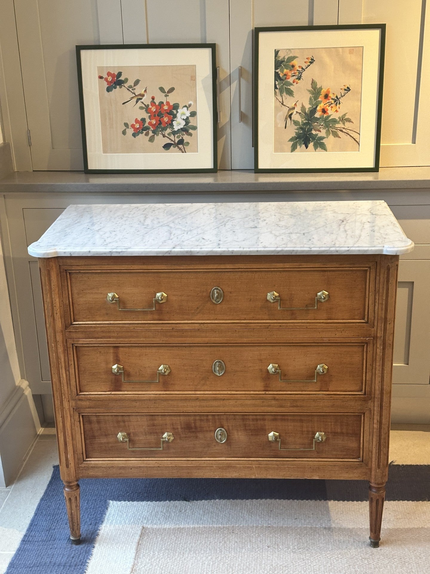 White Marble Topped French Commode