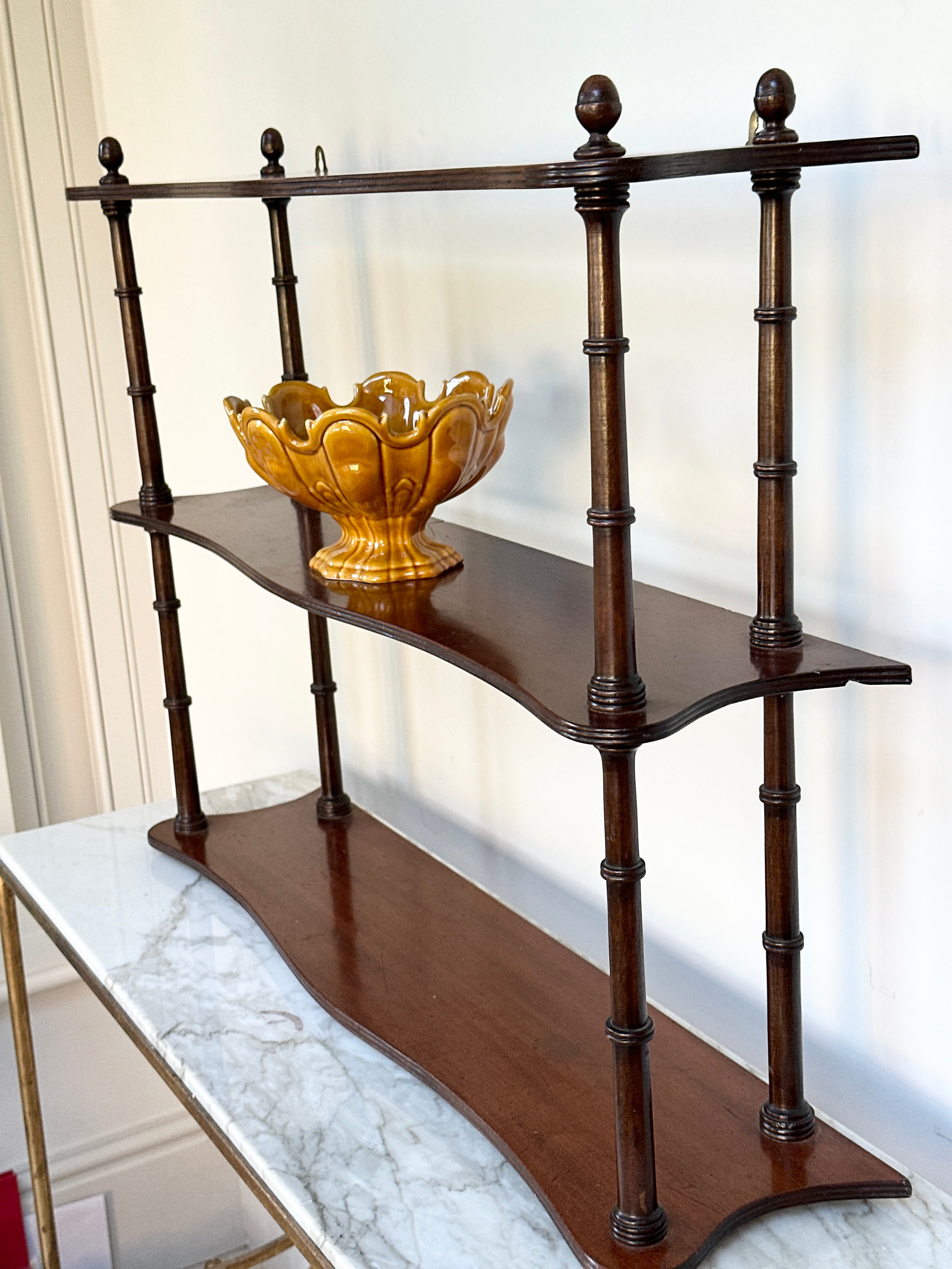 Lovely 19th Century Serpentine Hanging Shelves