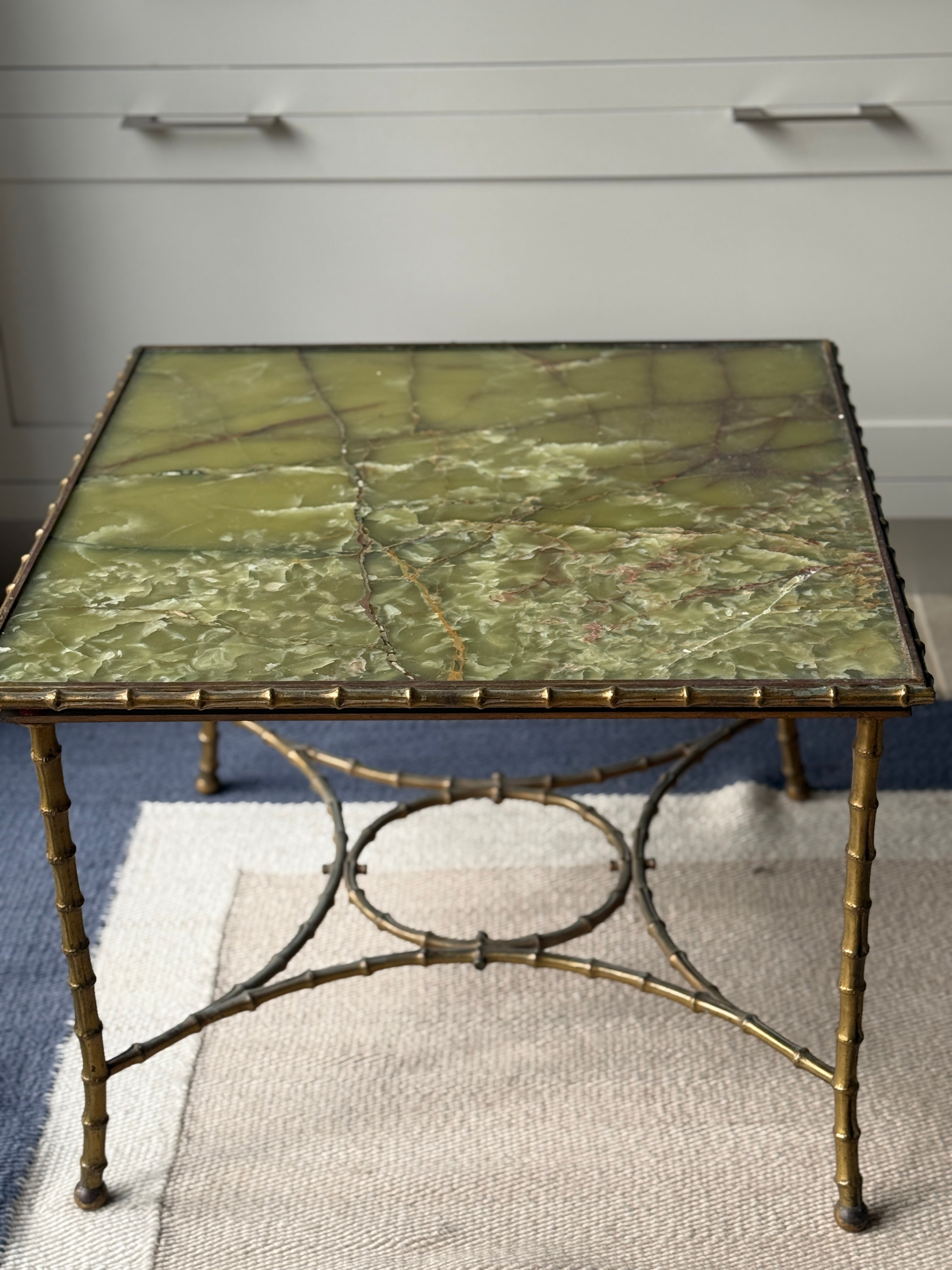 French Bronze  and Onyx Coffee Table