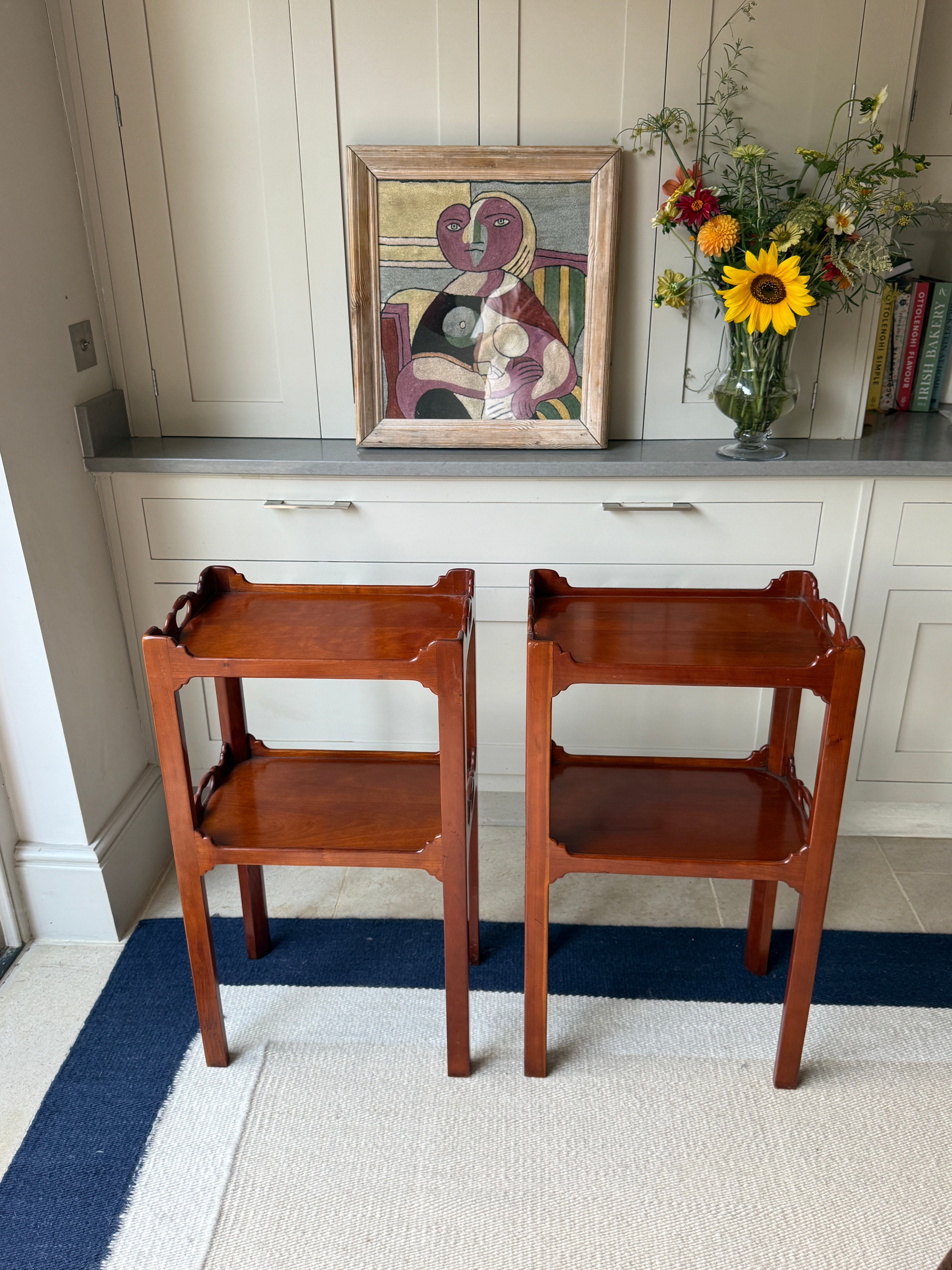 Pair of Mahogany Two-Tier Tray-Top Occasional Tables, Early 20th Century