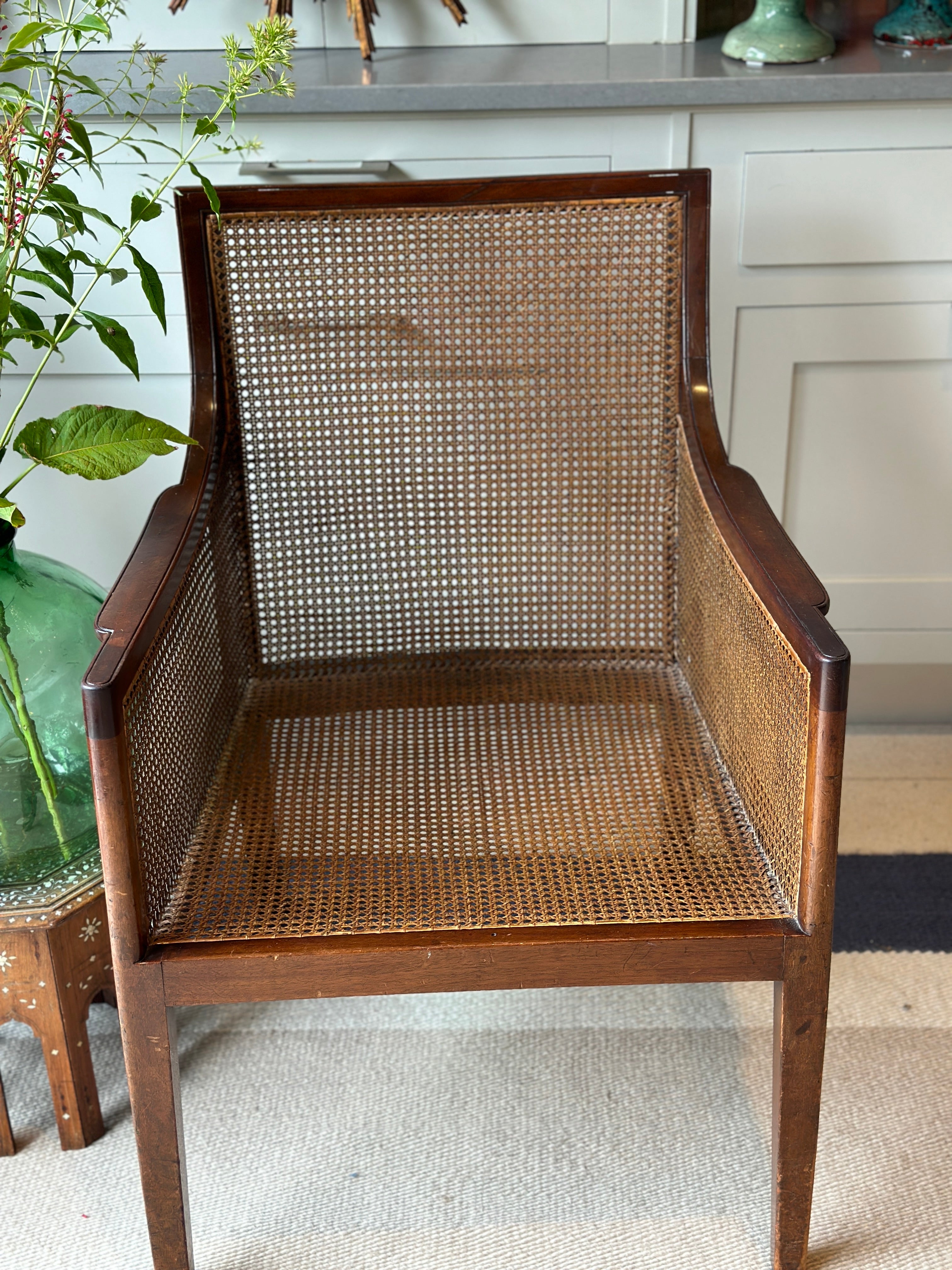 Pair of late 19th Century Mahogany Bergere Chairs