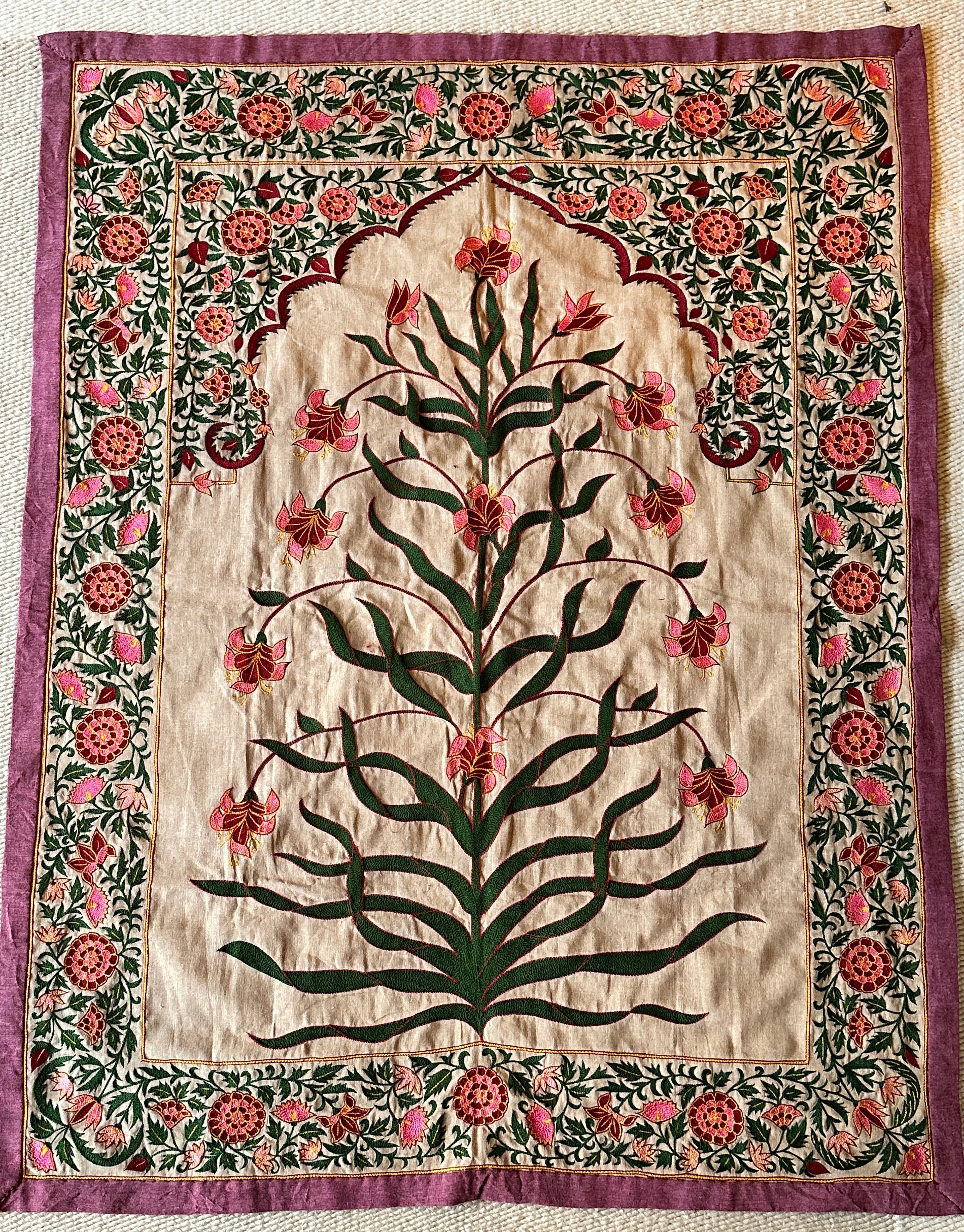 Small Vintage Suzani Tree of Life Wall Hanging