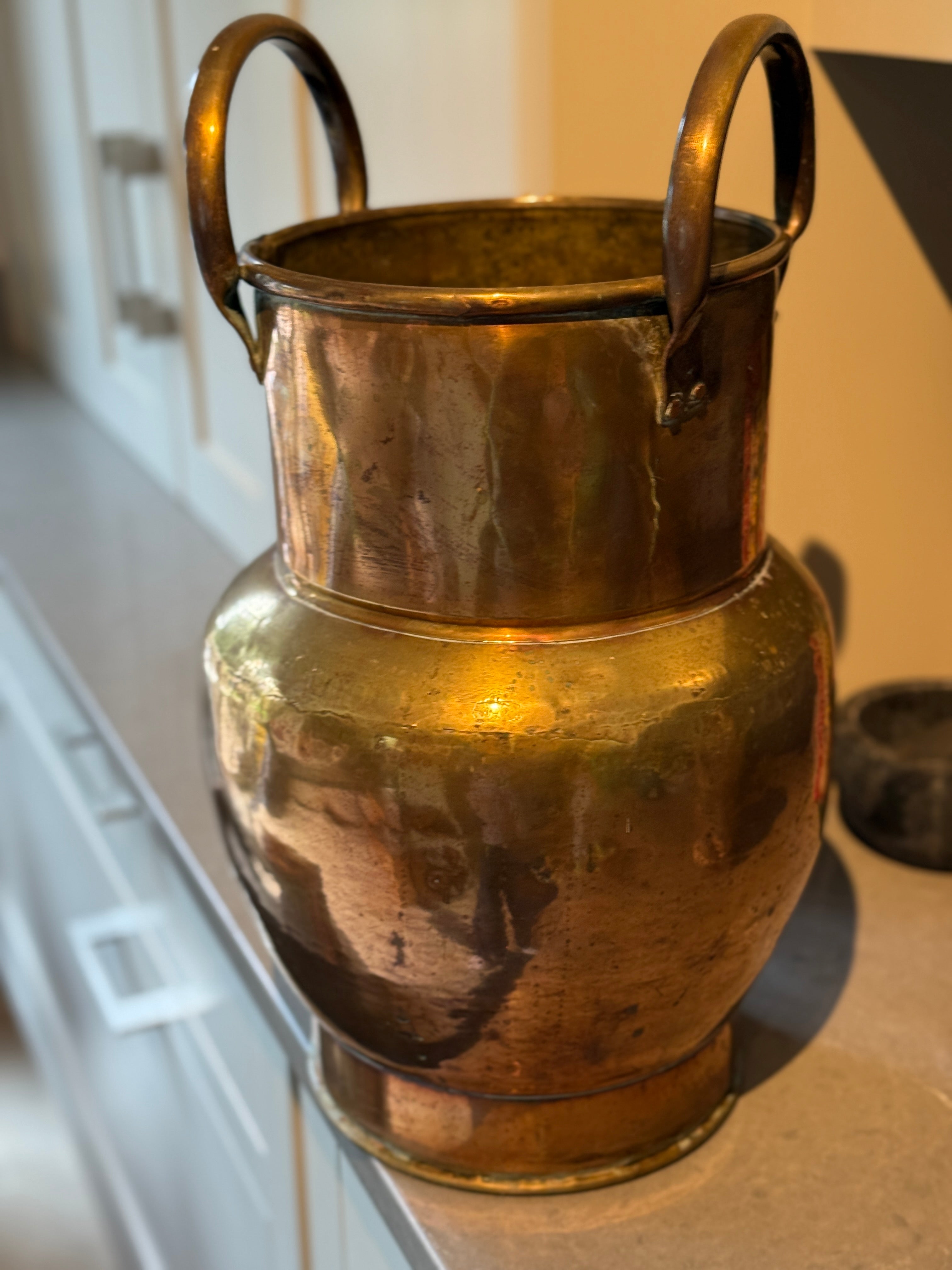 Solid Brass Vase with Handles