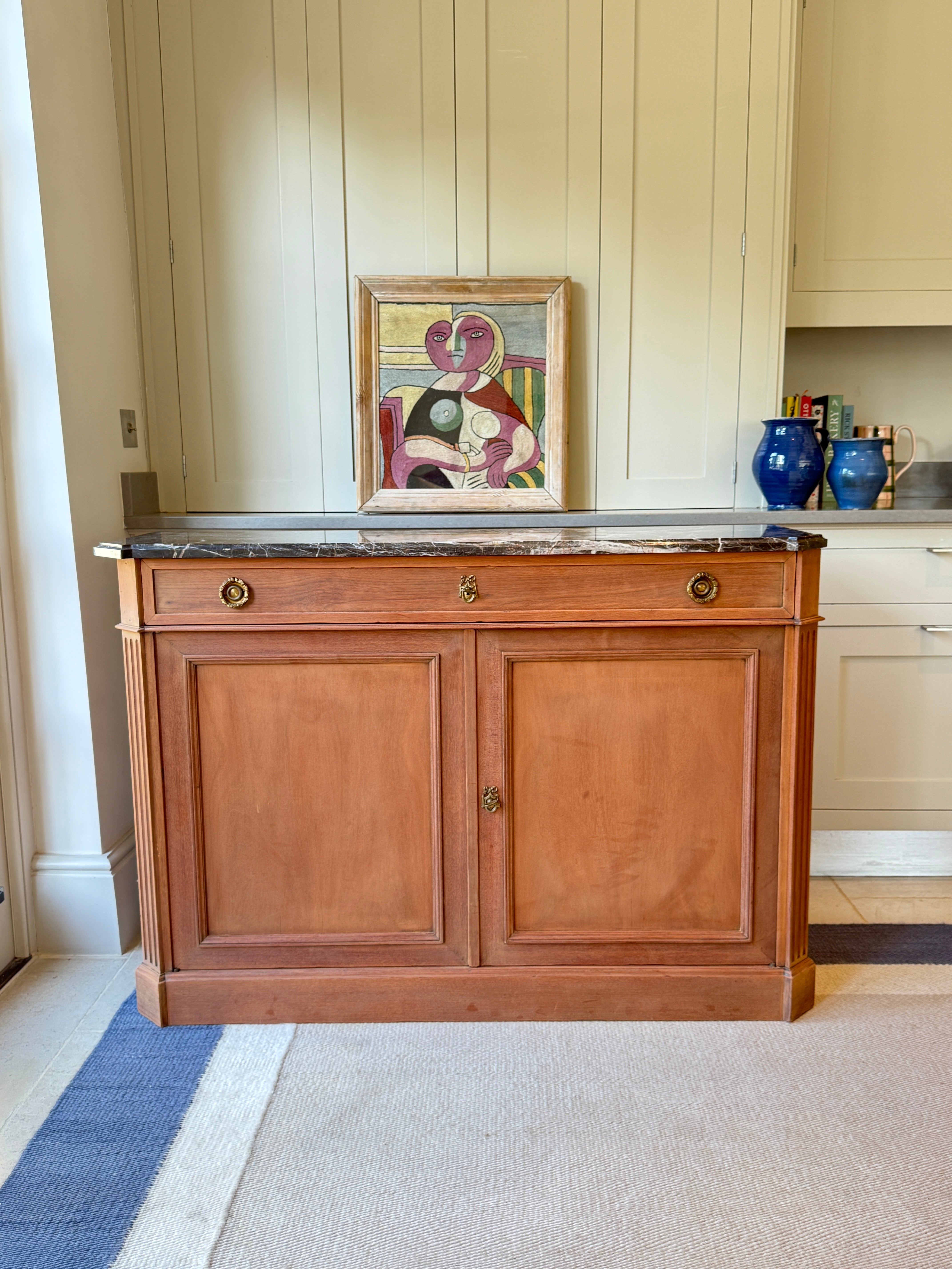 Slim French Marble Topped Side Board