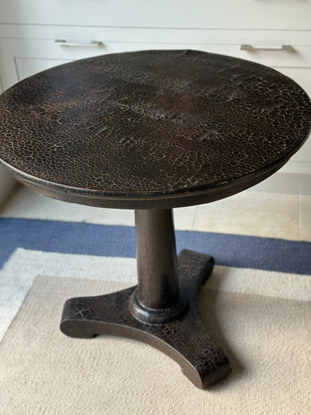 Vintage Leather Clad Pedestal Table