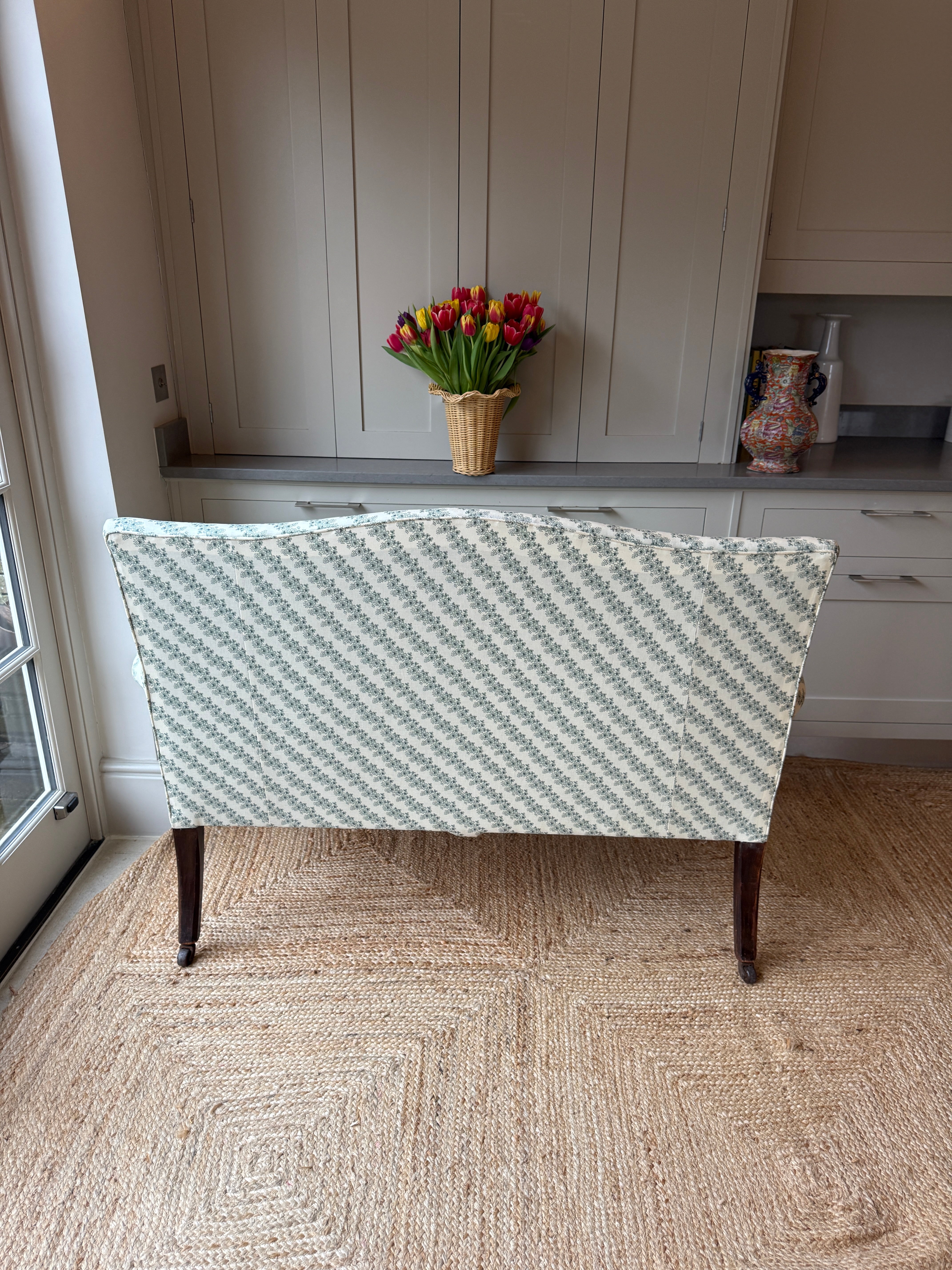 English Camel Back Sofa in Howe 36 Bourne St