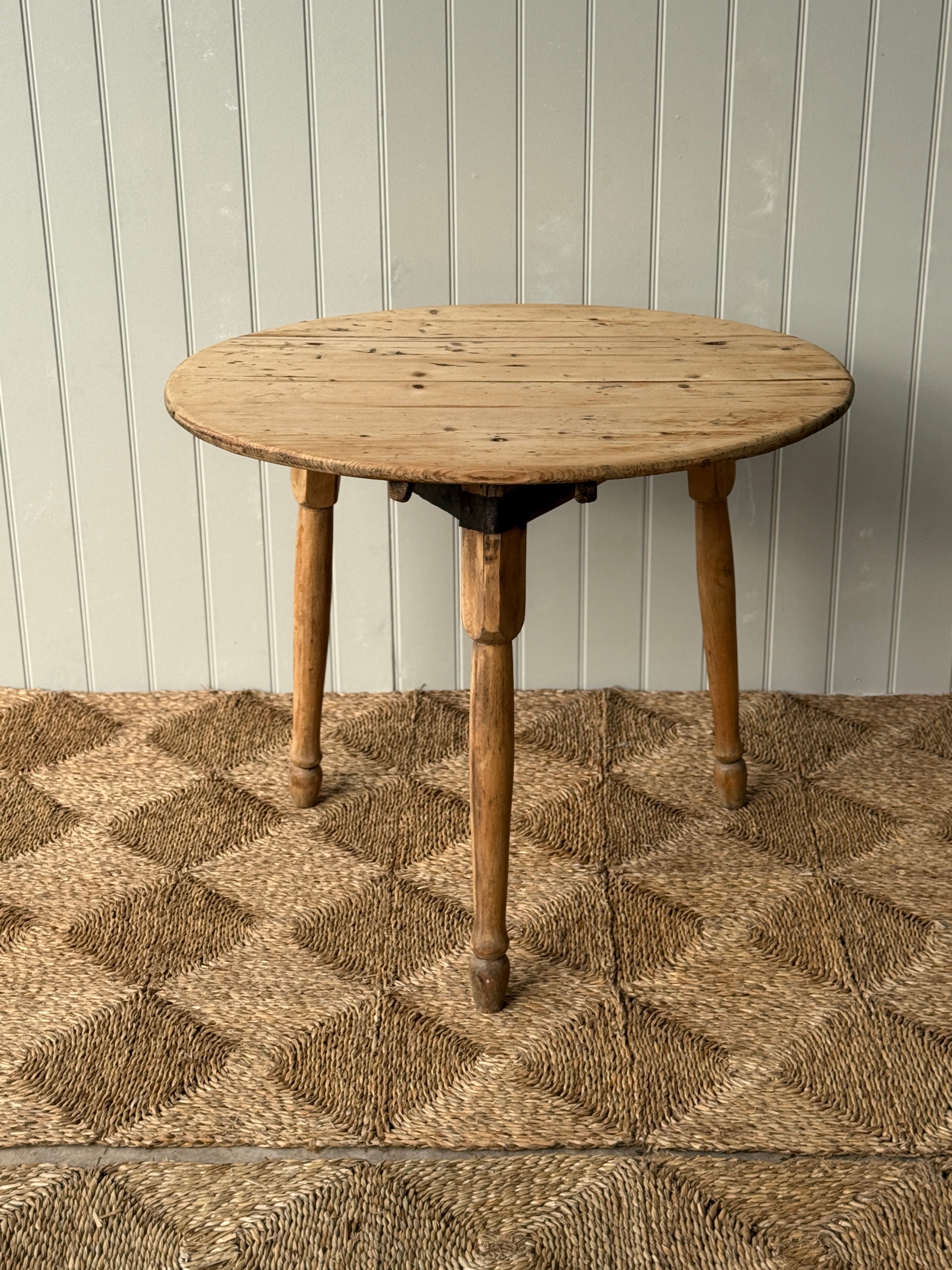 Antique Pine Cricket Table with Historic Repairs