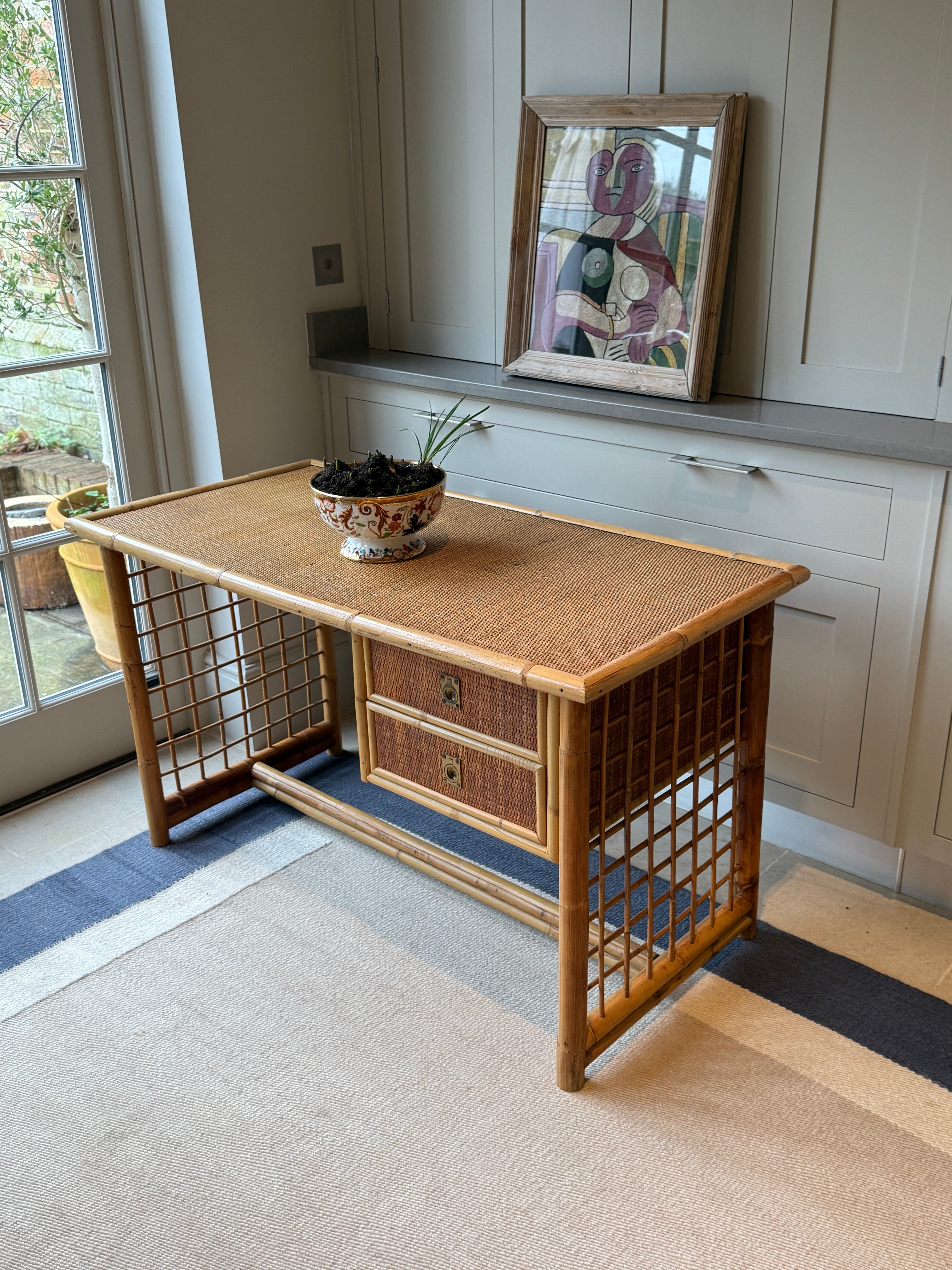 Italian Cane Desk 1970s