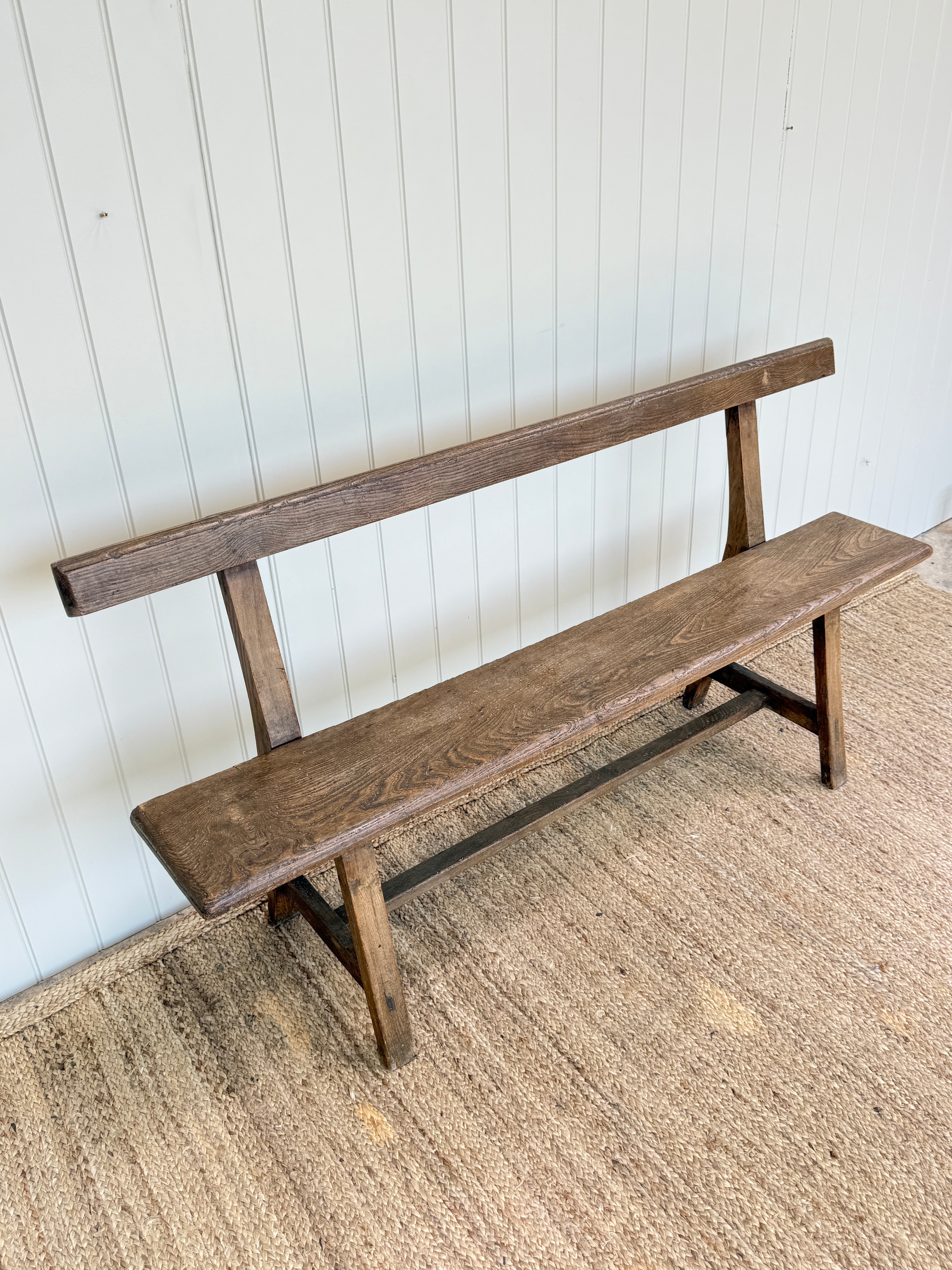 Narrow English Oak Bench