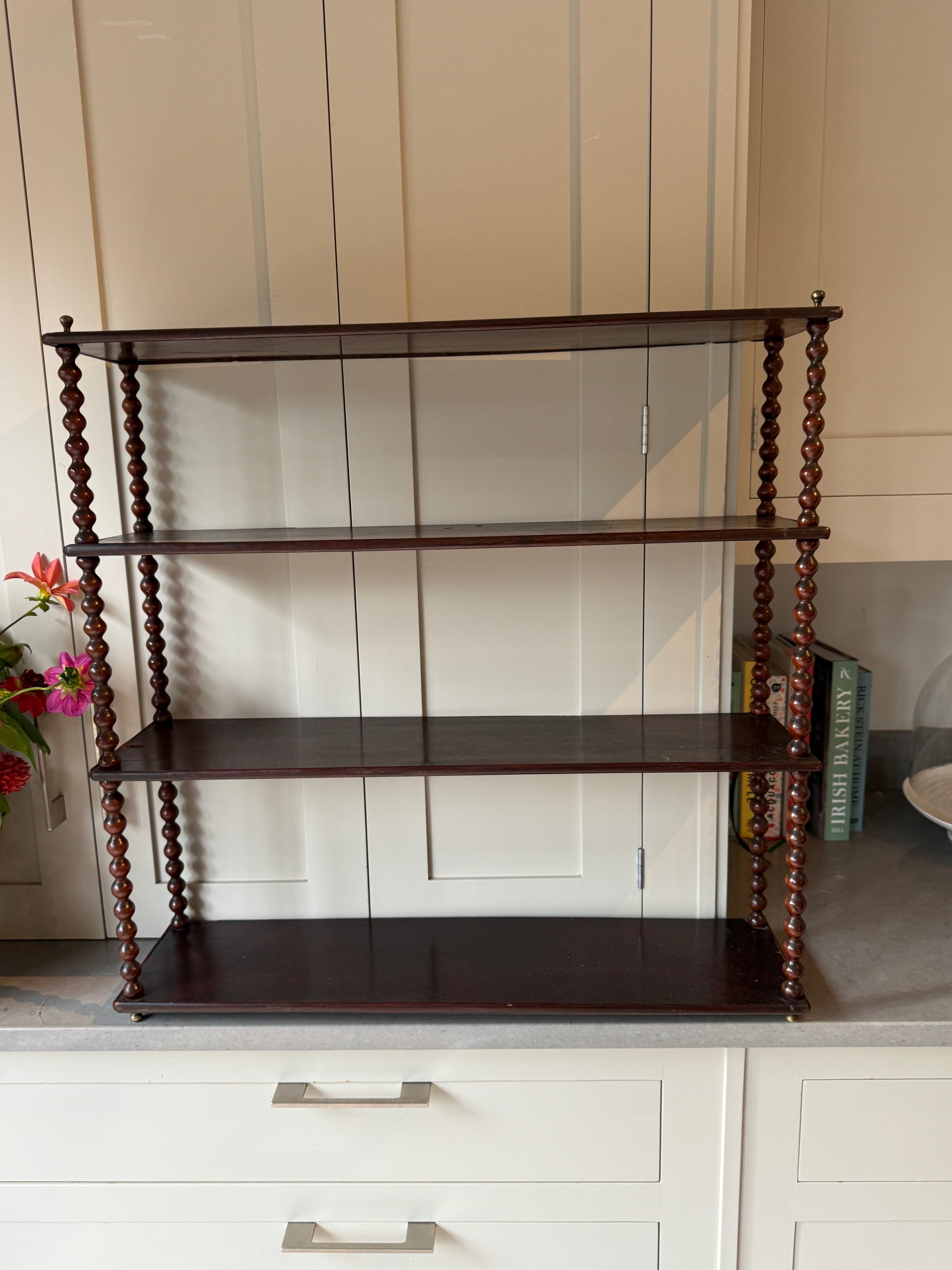 Large French Mahogany Wall Shelves