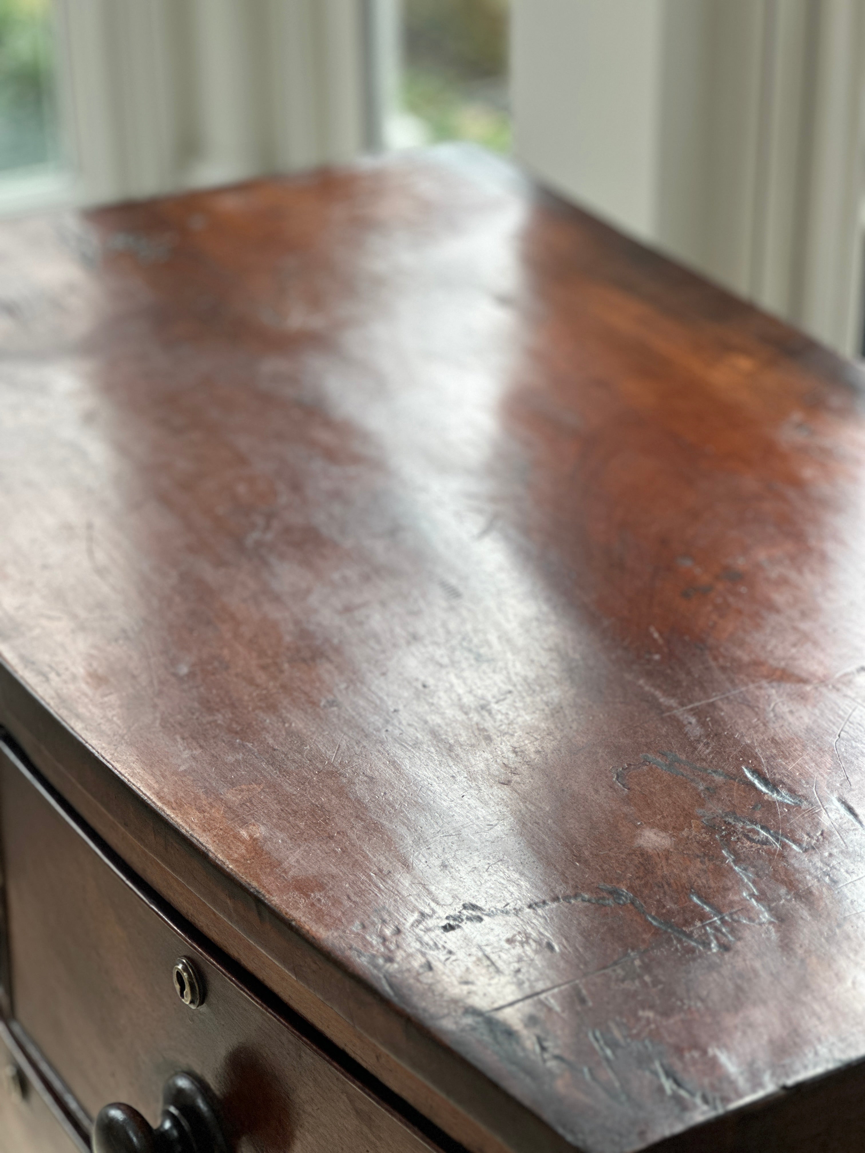 Small Bow Fronted Mahogany Chest of Drawers