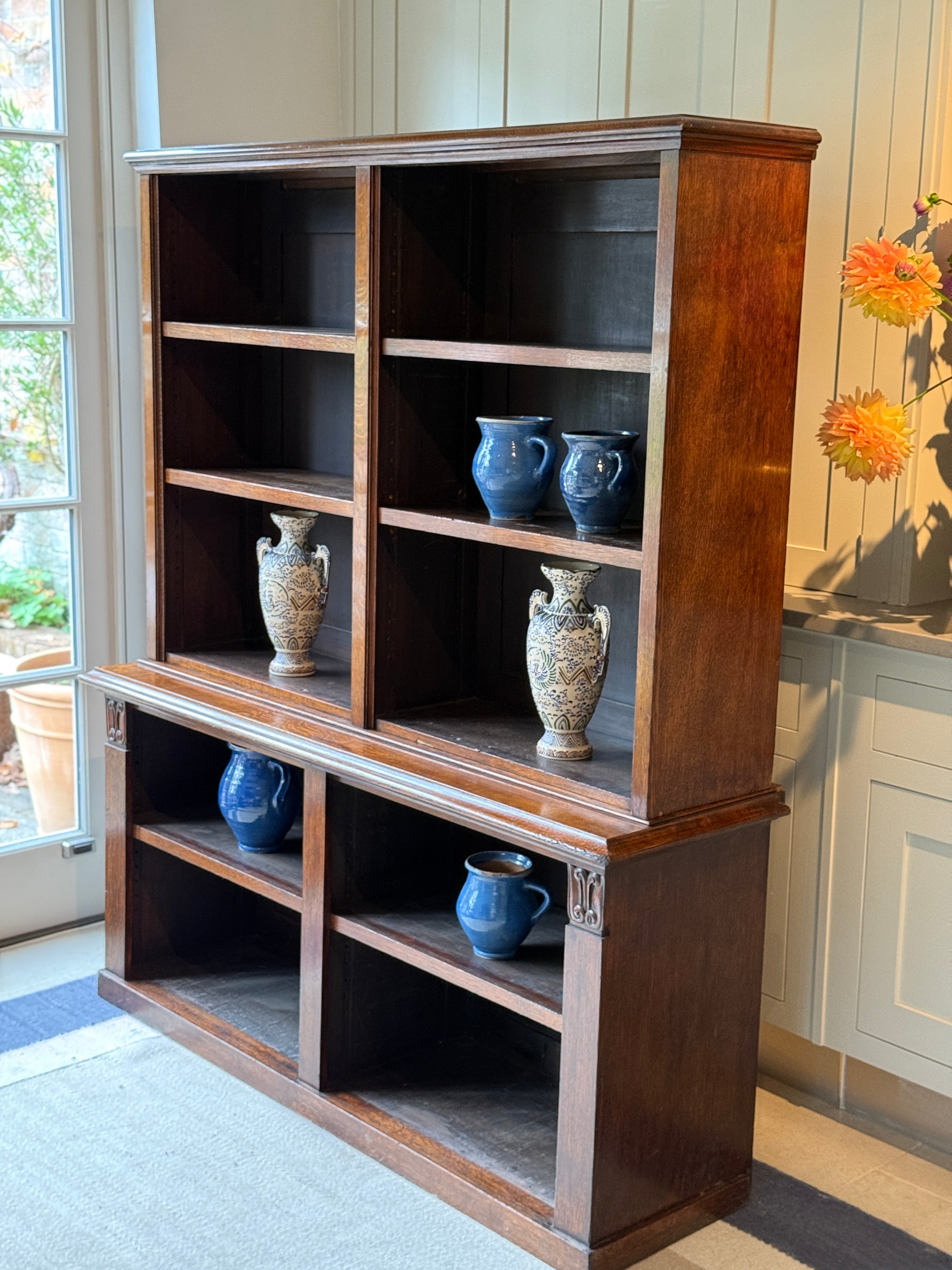 Dark Oak Open Bookshelves