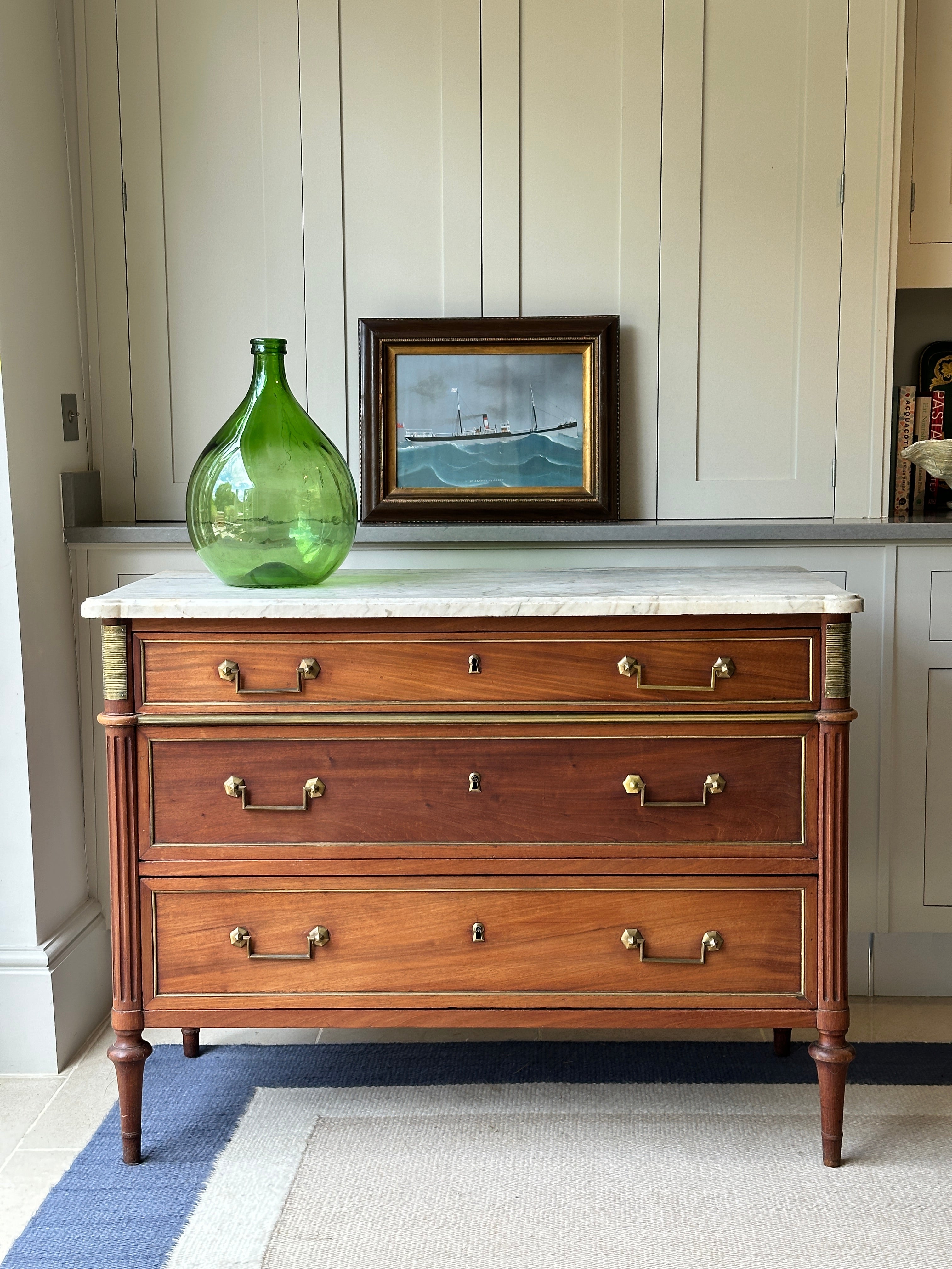 French Commode with White Marble Top