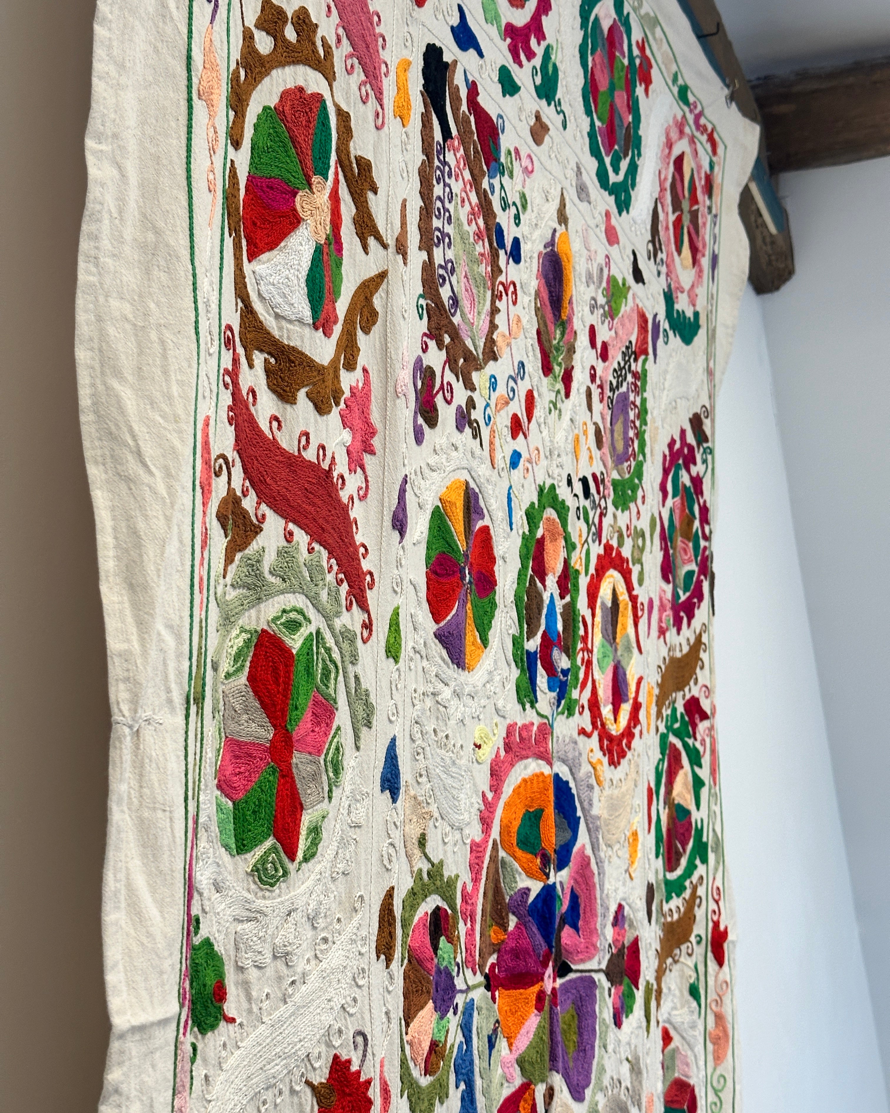 SHANANA MIL 60’s Vintage Hand Painted Vintage Suzani