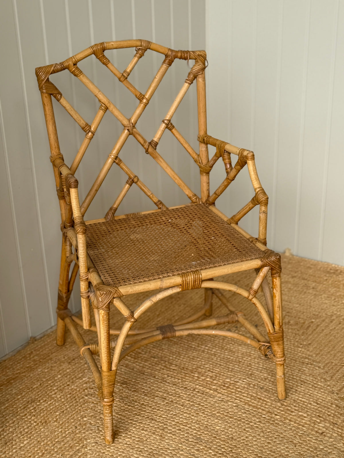 Single Chippendale- Style Cane Chair